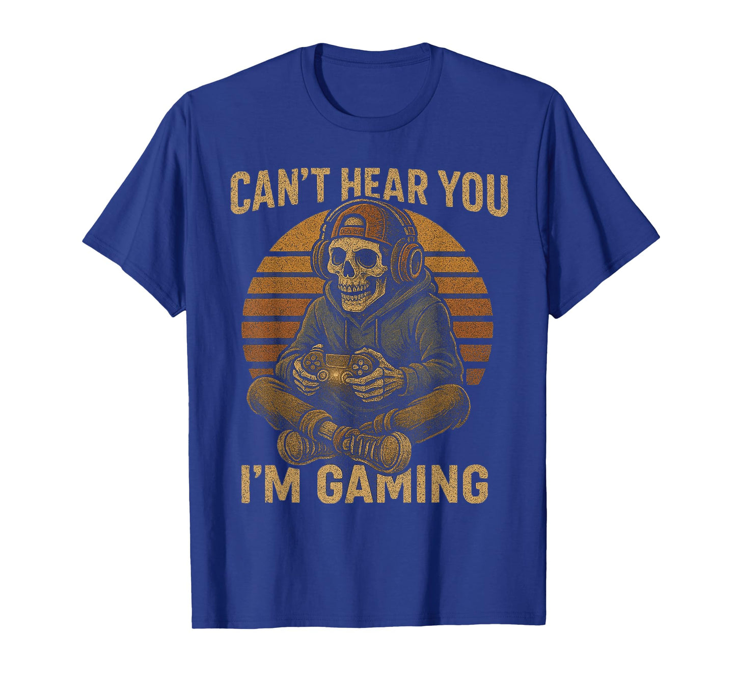 Can’t Hear You I’m Gaming Halloween Skeleton Retro Gamer Boy T-Shirt