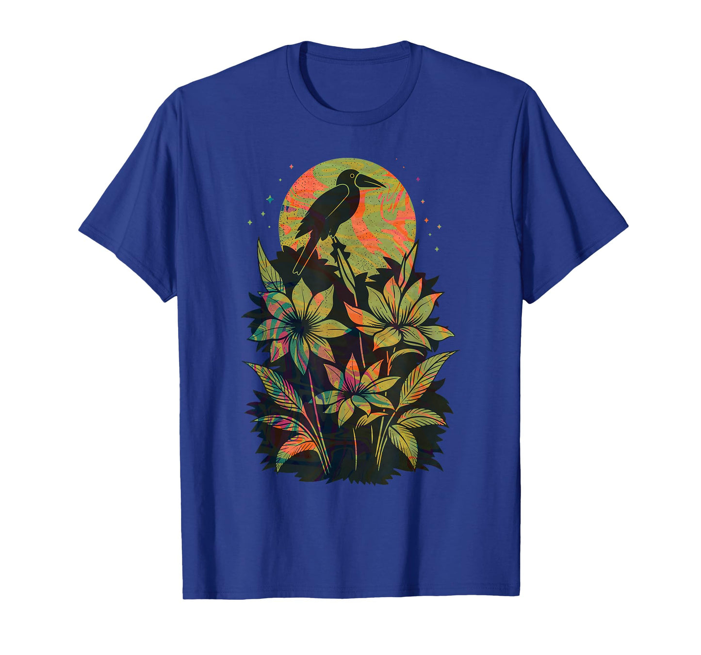 Cute Exotic Bird Lover Paint Swirl Bird Of Paradise Flower T-Shirt