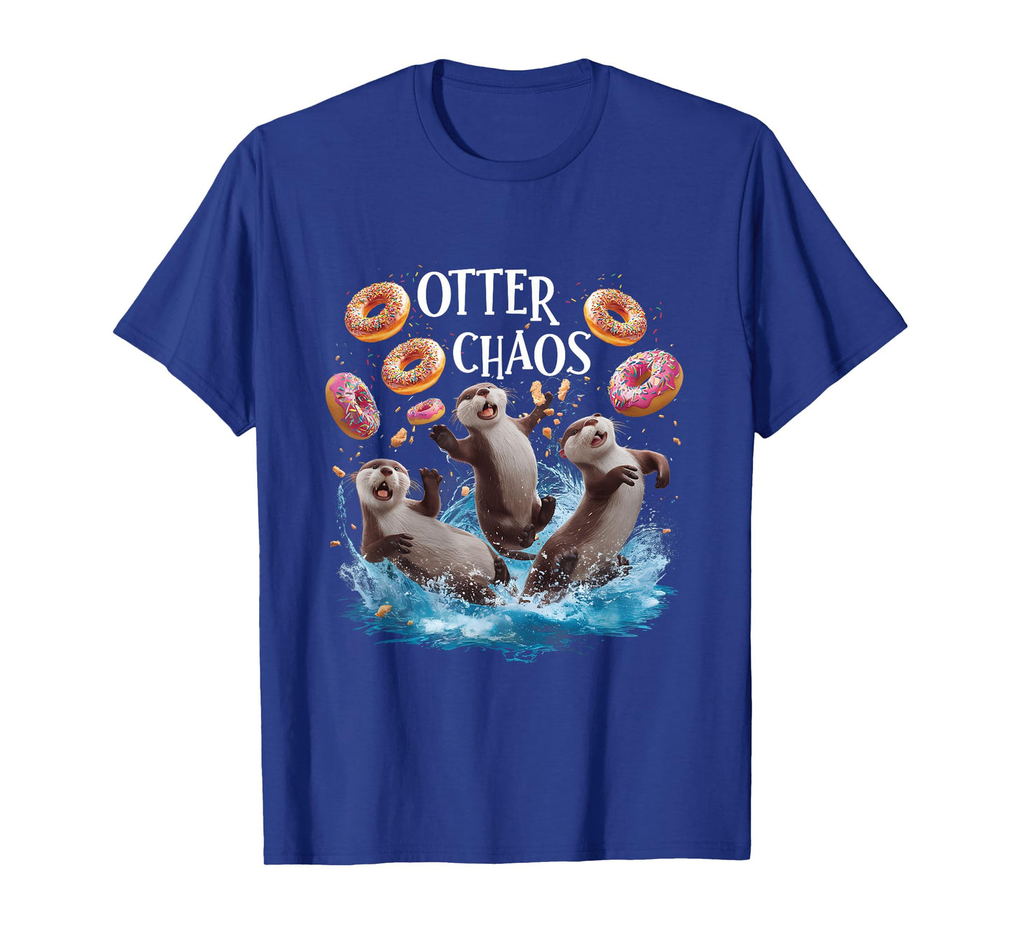 Otter Chaos Funny Bagel Fighting Sea Otters Pun Animal Lover T-Shirt