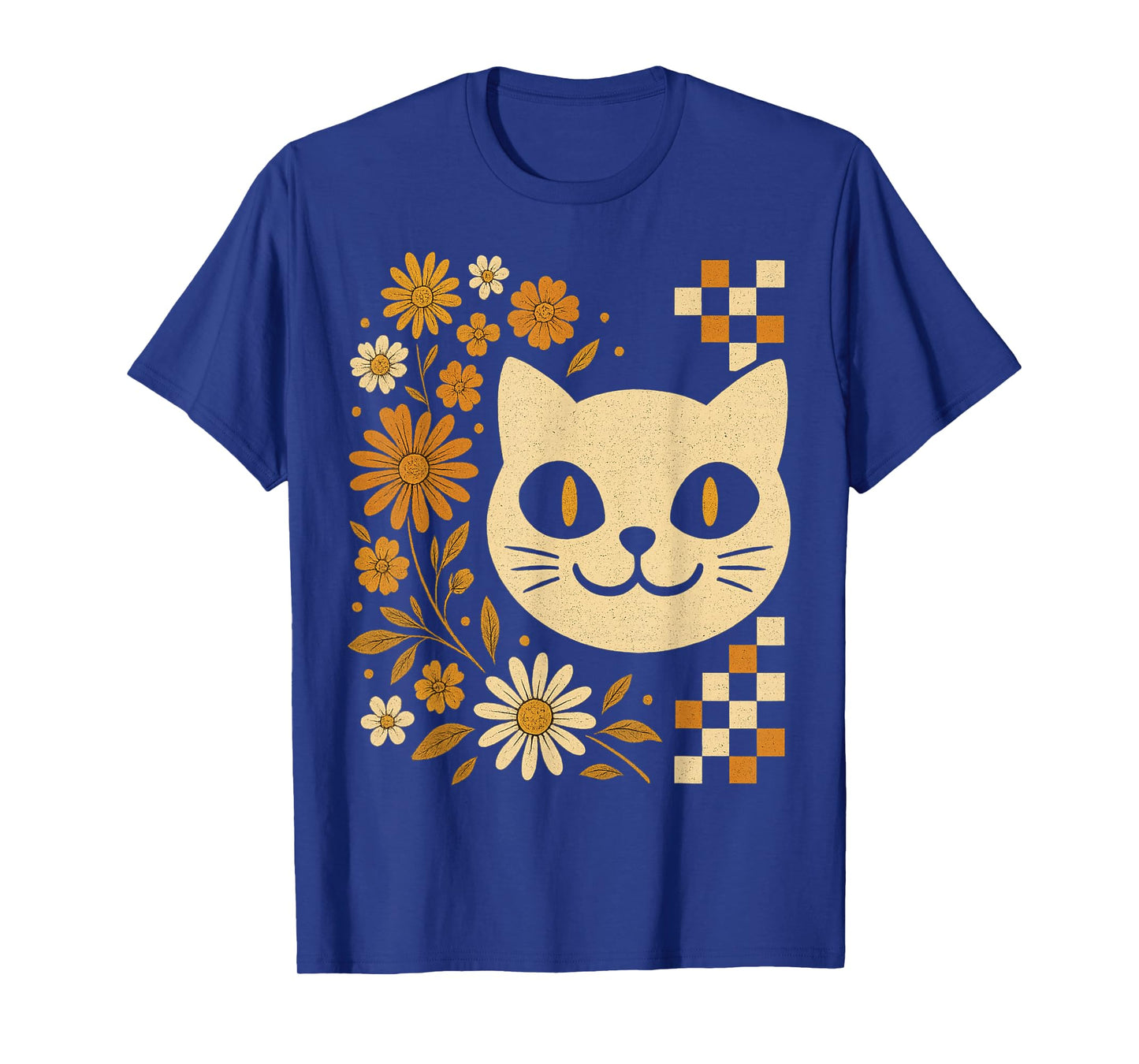 Funny Cat Halloween Floral Spooky Season Funny Fall Vibes T-Shirt