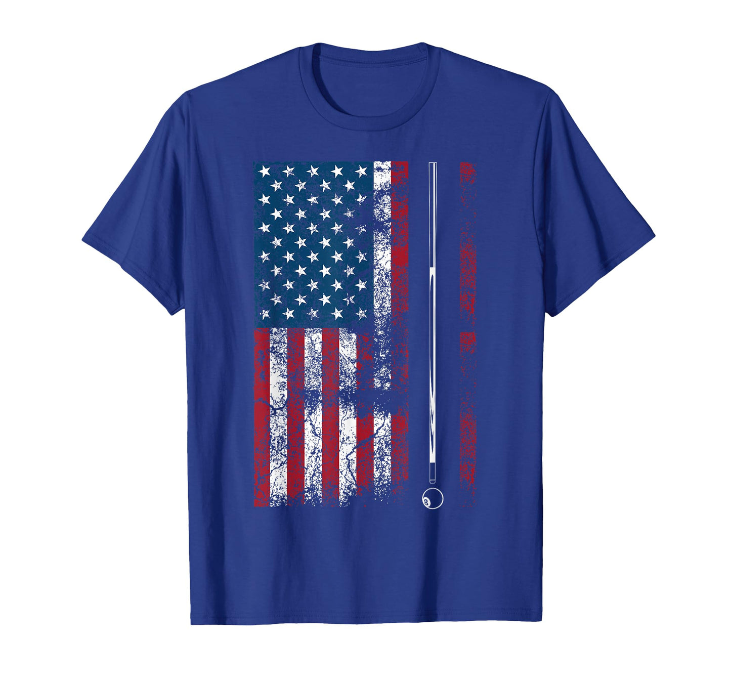 American Flag Billiard Stick Cute Table Game Funny USA Gift T-Shirt