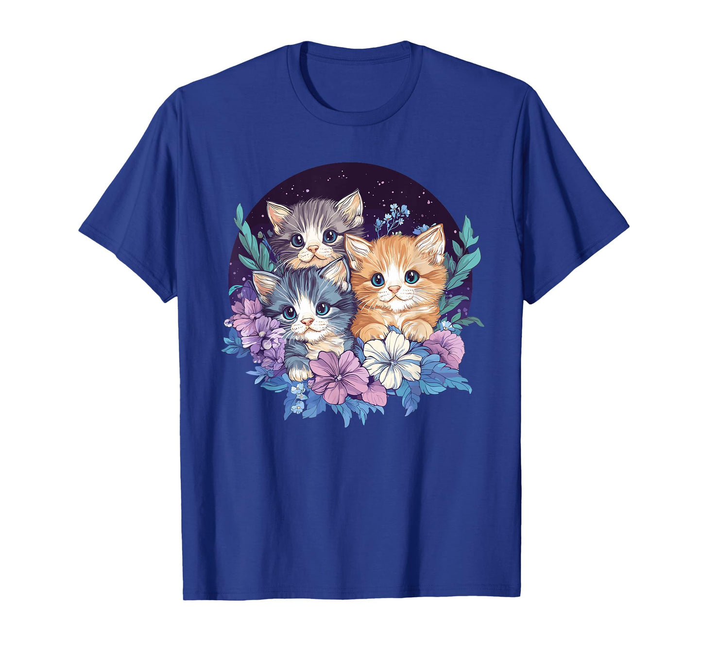 Cute Kittens Surrounded By Flowers T-Shirt