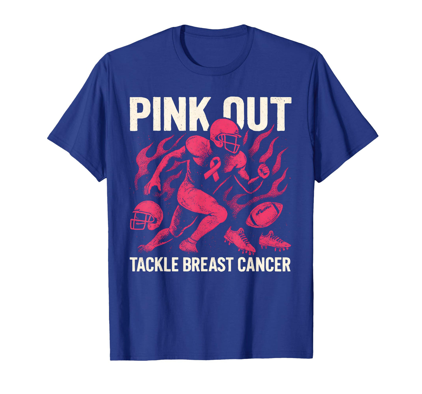 Pink Out Tackle Breast Cancer Team Support American Football T-Shirt