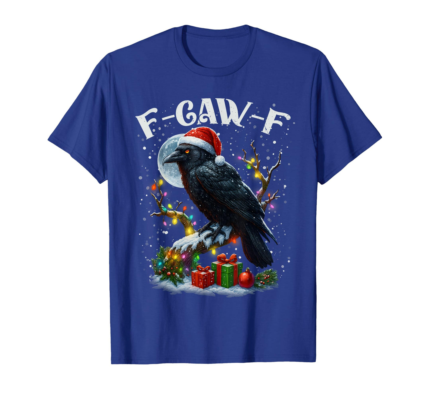 Merry F-Caw-F Funny Christmas Black Crow Merry Xmas F-Caw-F T-Shirt