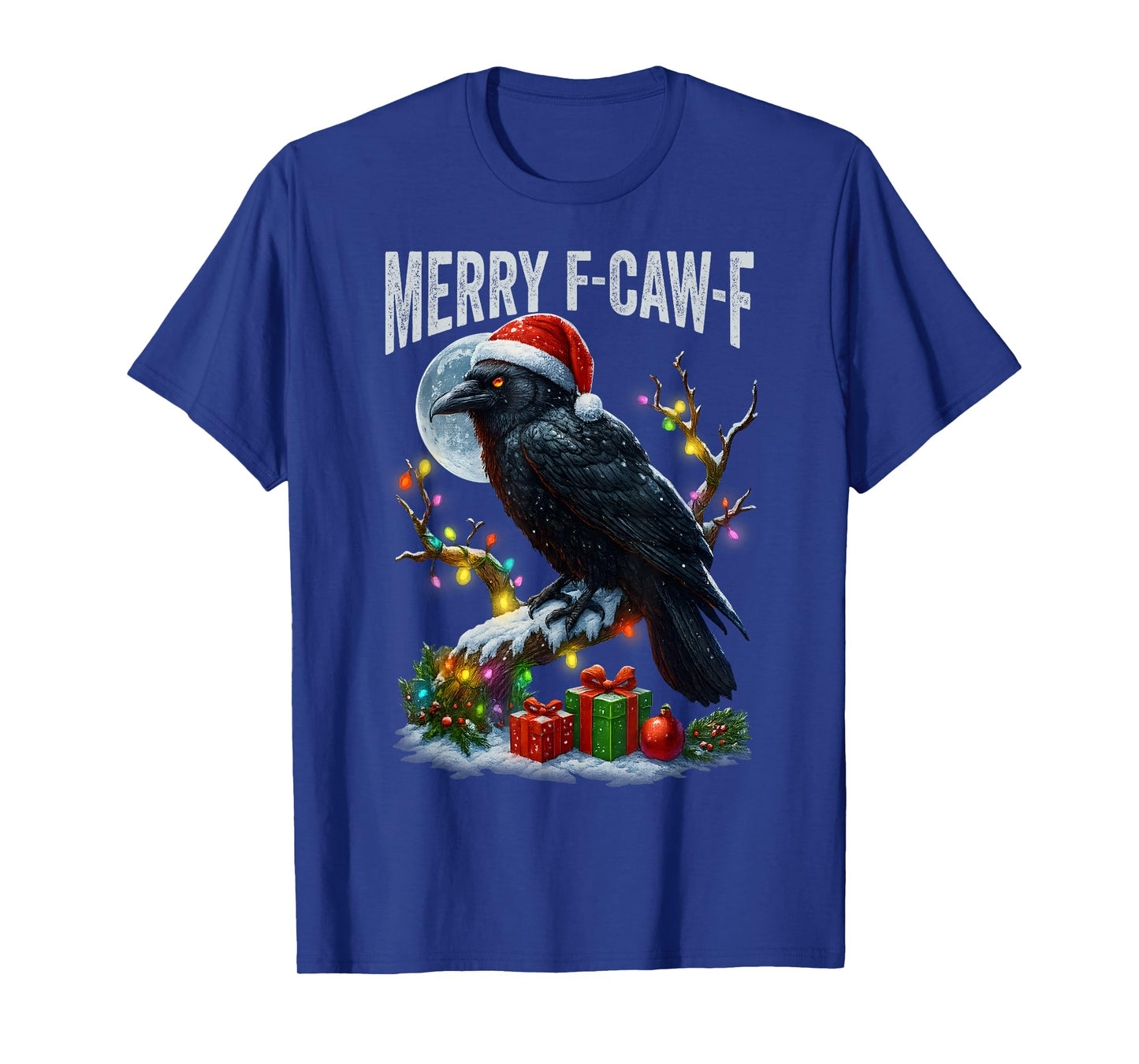 Merry F-Caw-F Funny Christmas Black Crow Merry Xmas F-Caw-F T-Shirt