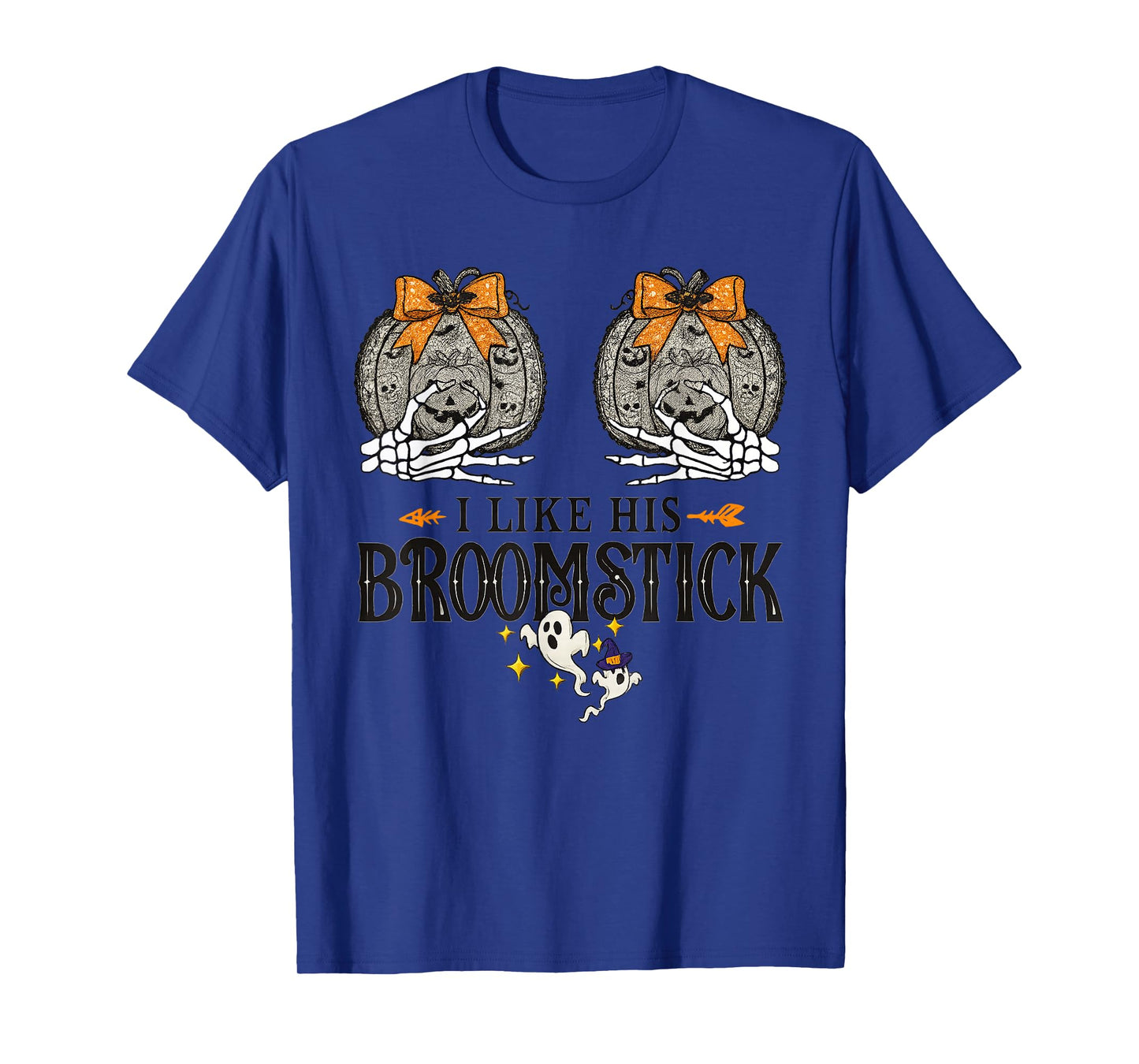 I Like His Broomstick He Likes My Pumpkins Couples Halloween T-Shirt