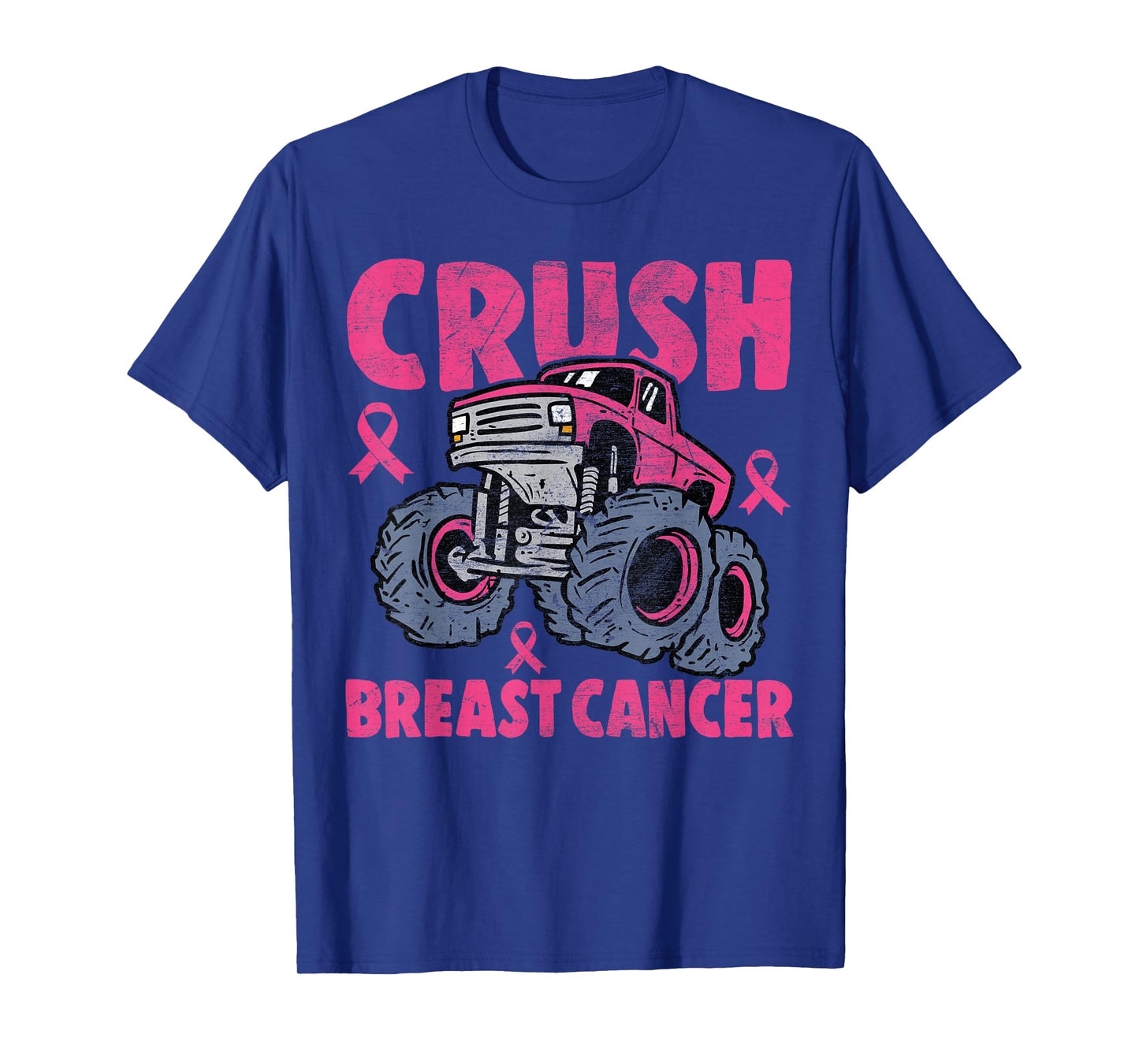 Crush Breast Cancer Awareness Monster Truck kids Boys Girls T-Shirt