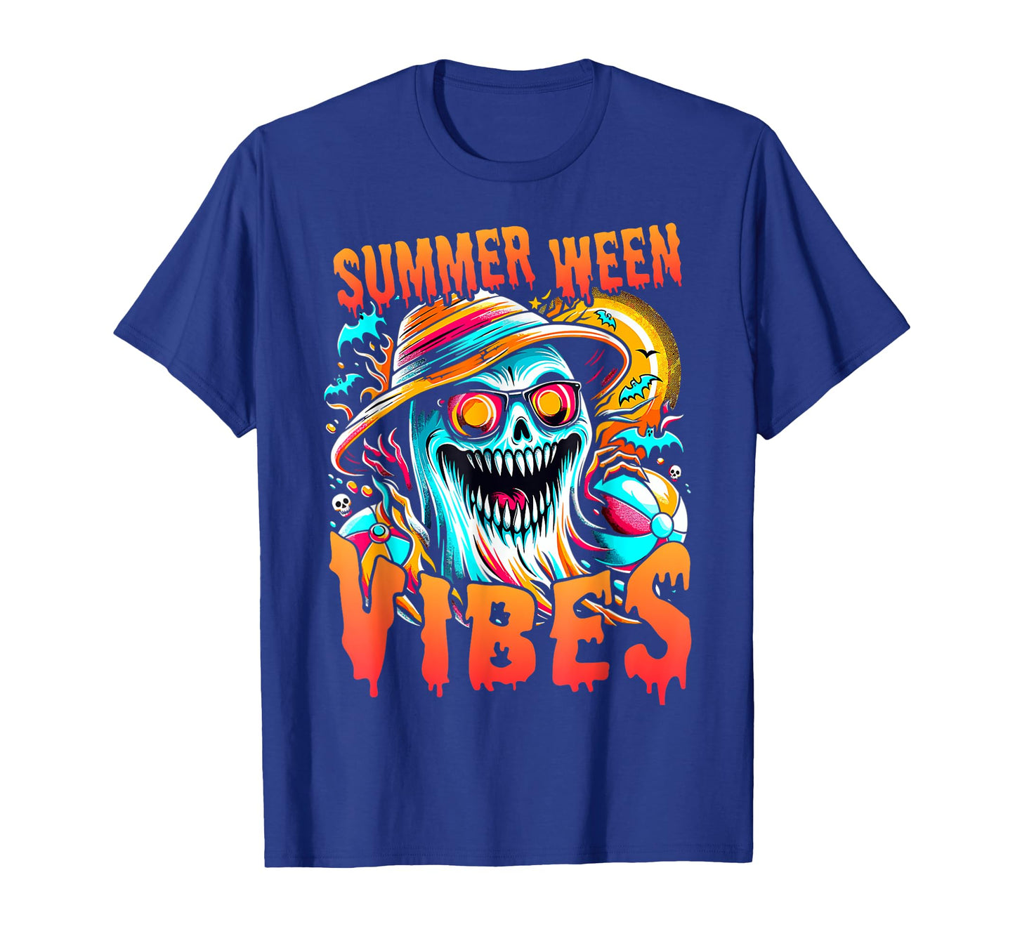 Summerween Vibes Ghost Halloween Tee T-Shirt