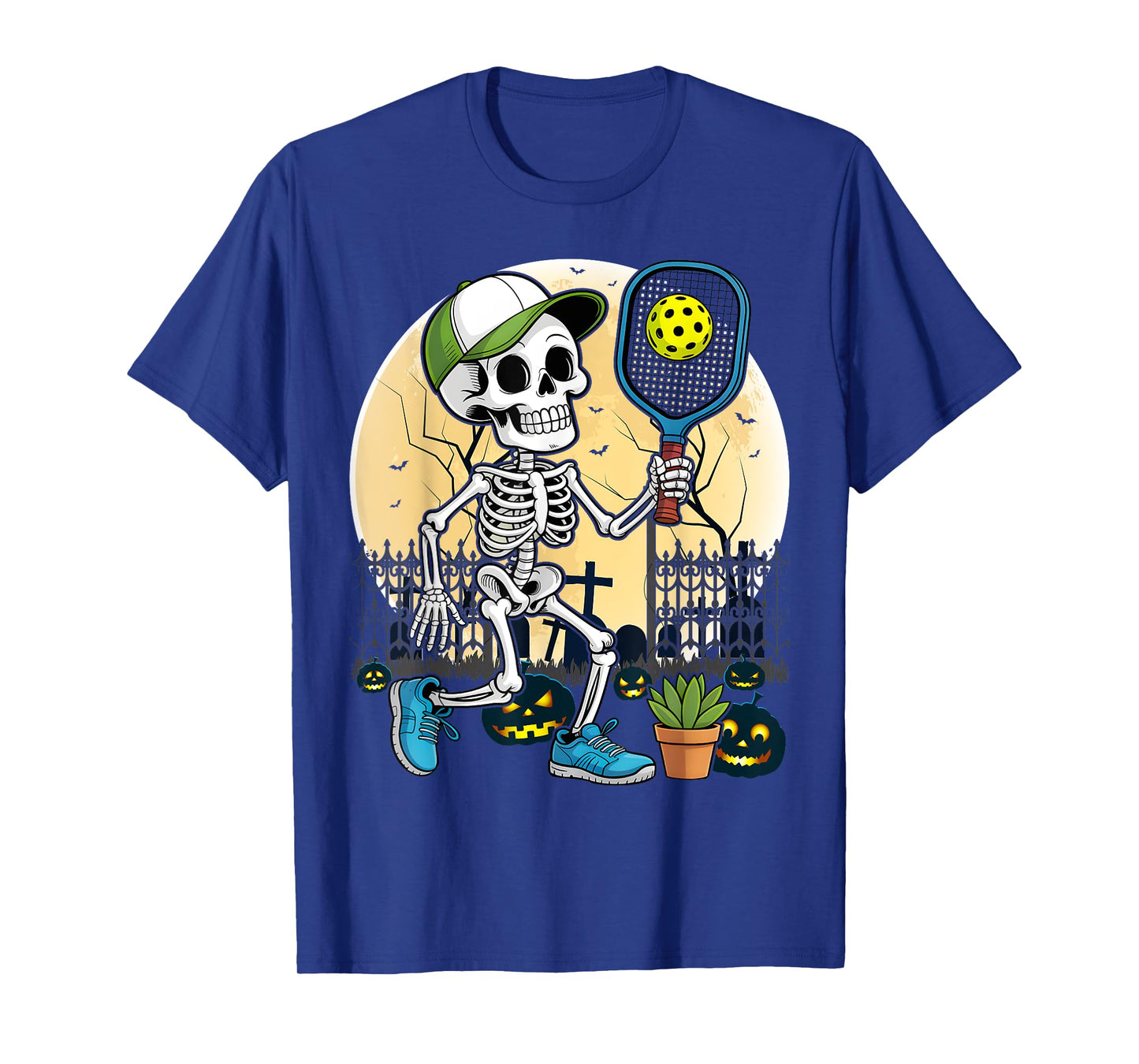 Groovy Skeleton Halloween Costume Pickleball T-Shirt