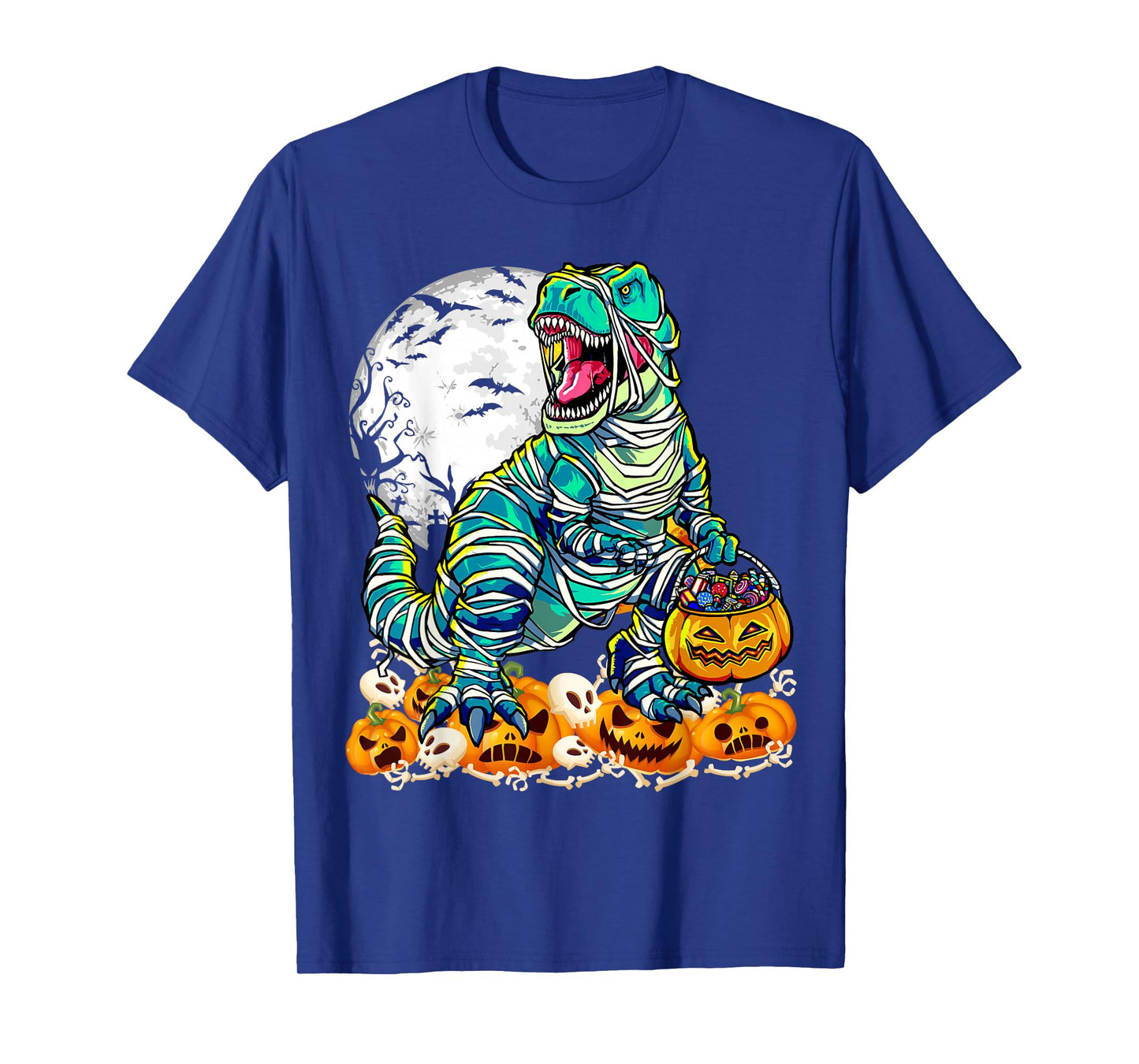 Dinosaur T rex Mummy Pumpkin Halloween Costume T-Shirt