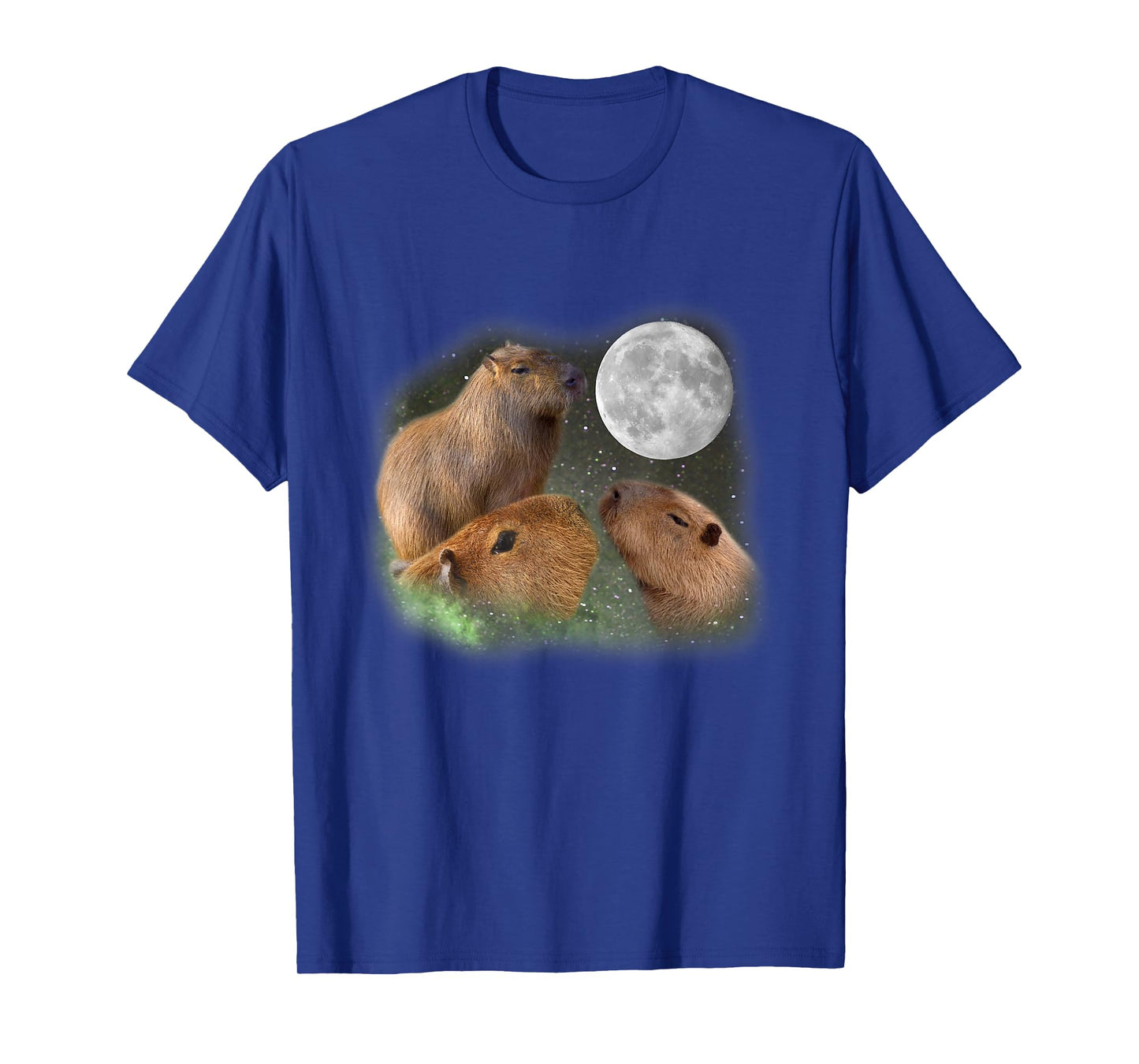 Three Moon Capybaras T-Shirt. Funny Cute Animal Parody Tee T-Shirt