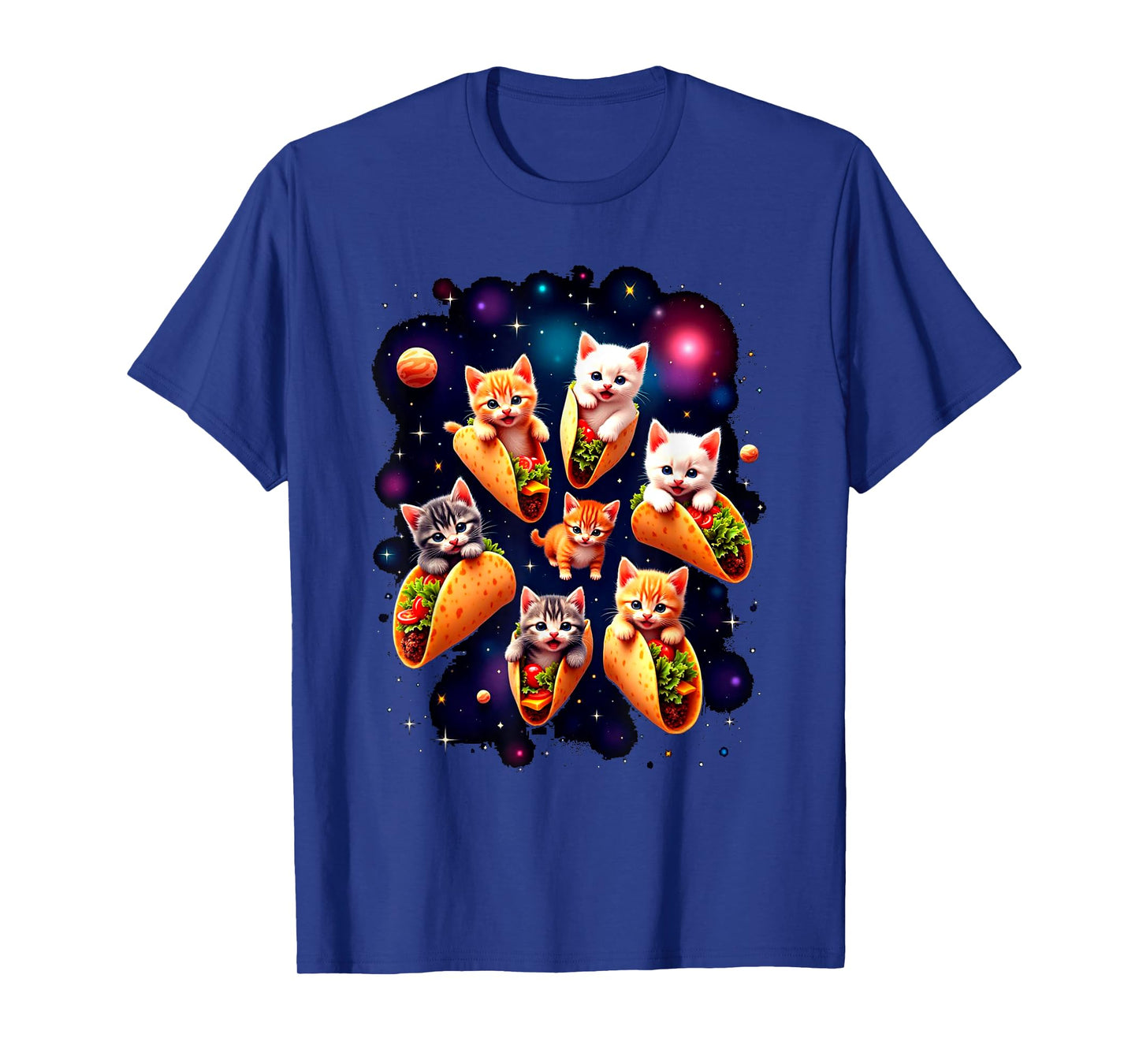 Cats & Tacos Funny Kitten Cats Space & Mexican Food Lover T-Shirt