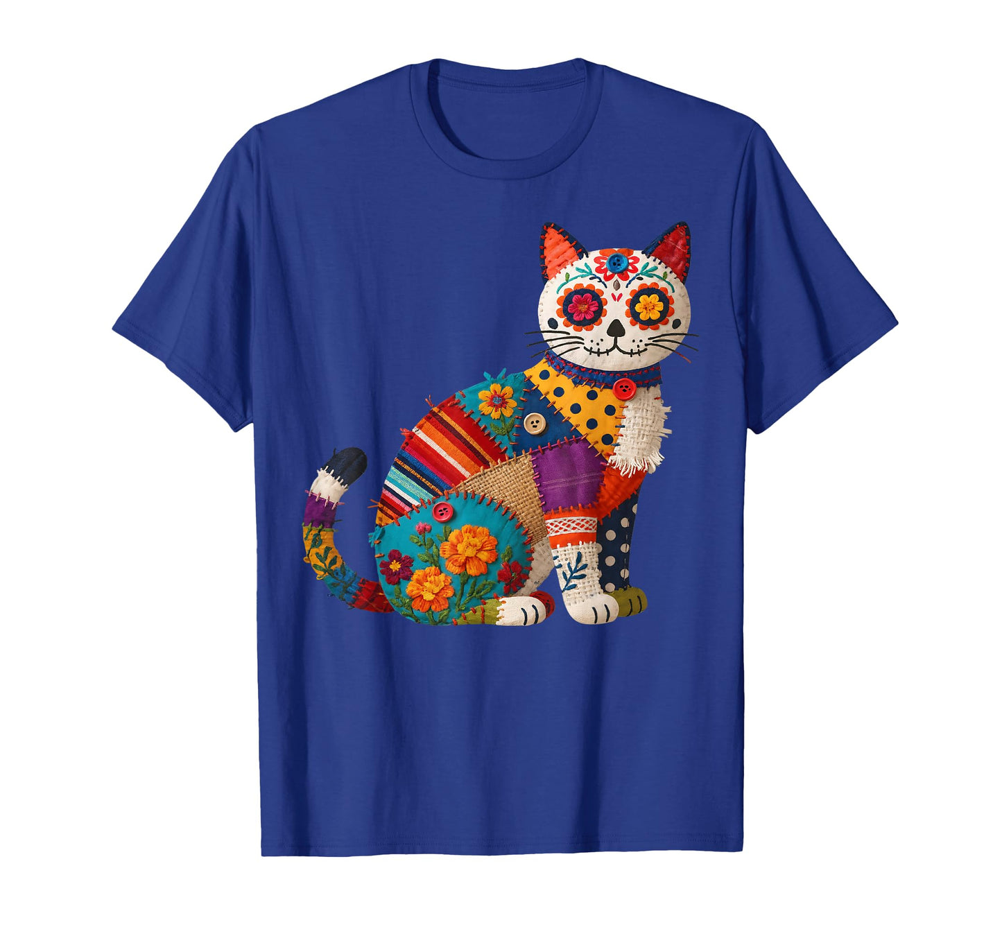 Dia De Los Muertos Cinco De Mayo Cat Sugar Skull Men Women T-Shirt