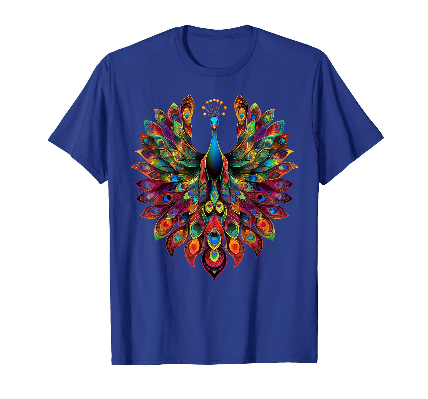 Colorful Peacock Cute Peafowl Bird Lover Men Women Black T-Shirt