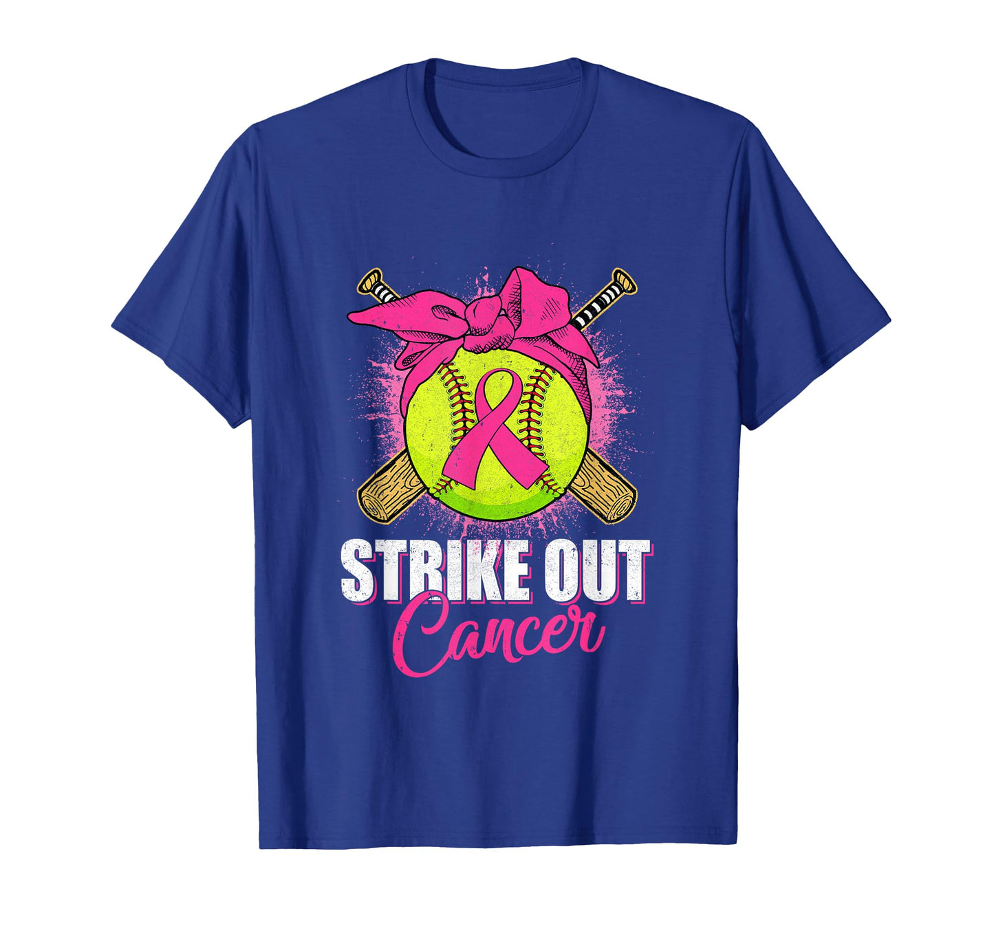 Strike Out Breast Cancer Awareness Softball Pink Ribbon T-Shirt