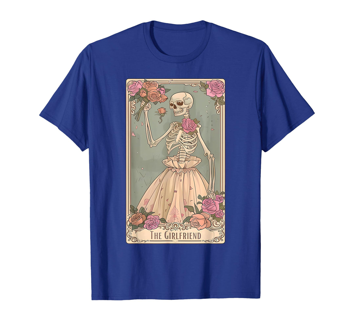 The Girlfriend Tarot Card Couple Skeleton Gothic Halloween T-Shirt