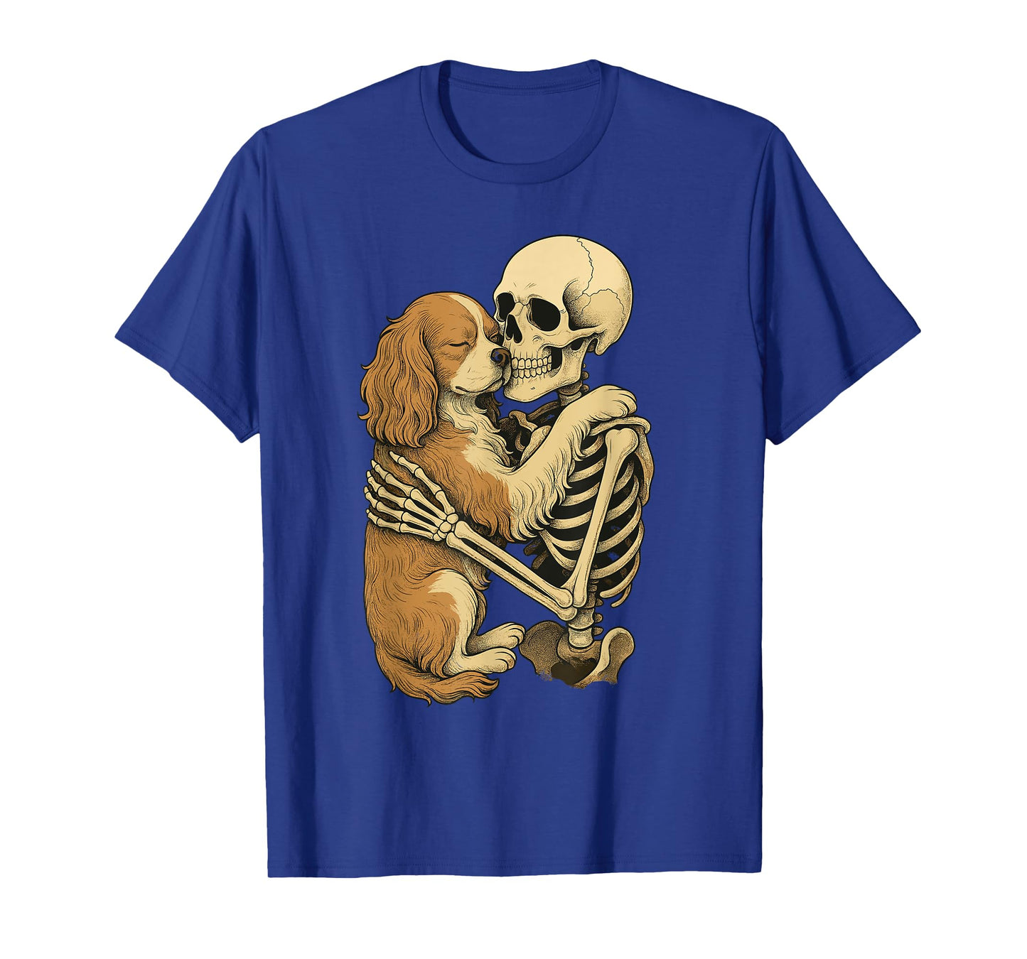 Skeleton Hugging Cavalier King Charles Spaniel T-Shirt