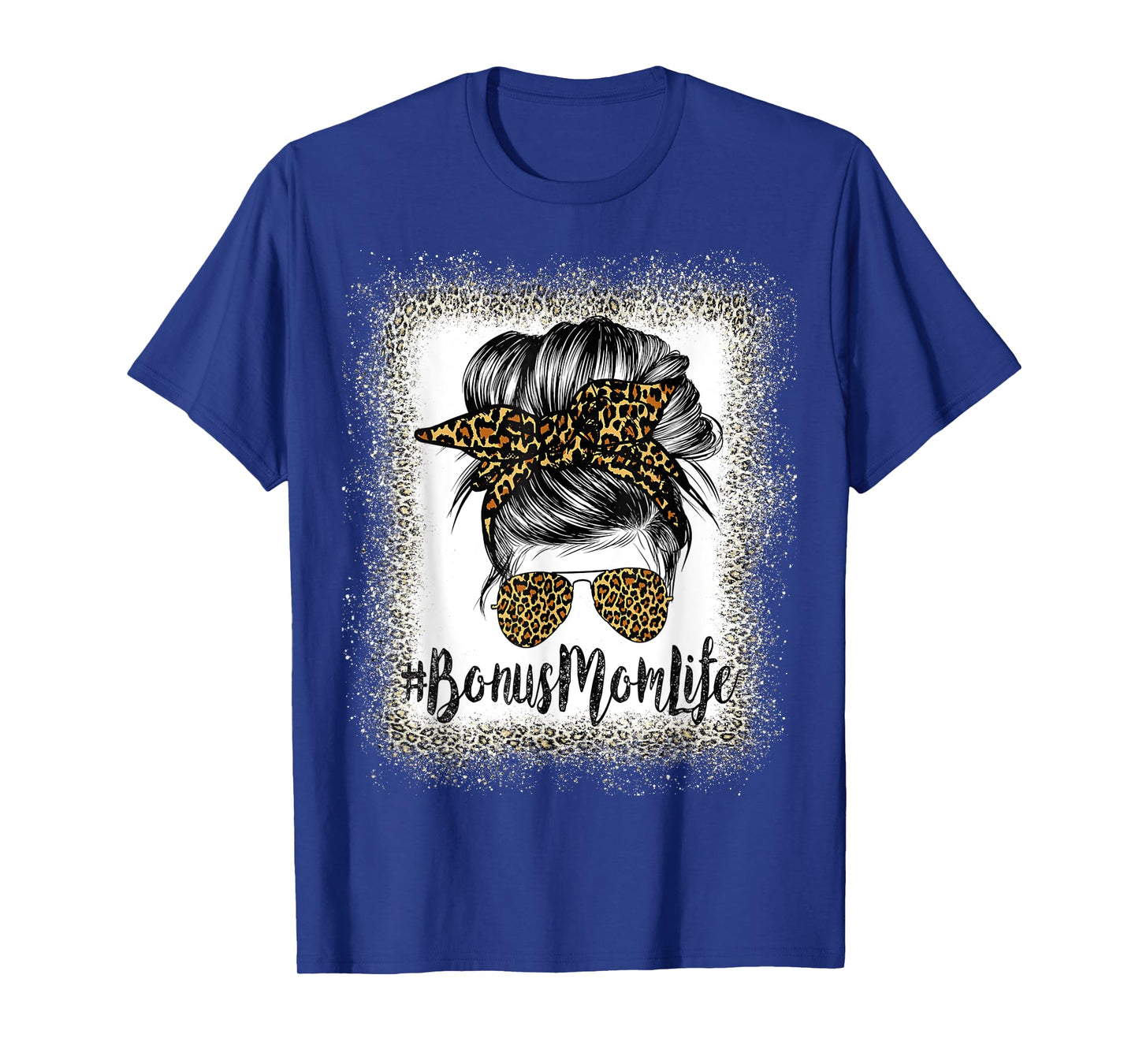 Bonus Mom Life Hair Bandana Glasses Leopard Mother's Day T T-Shirt
