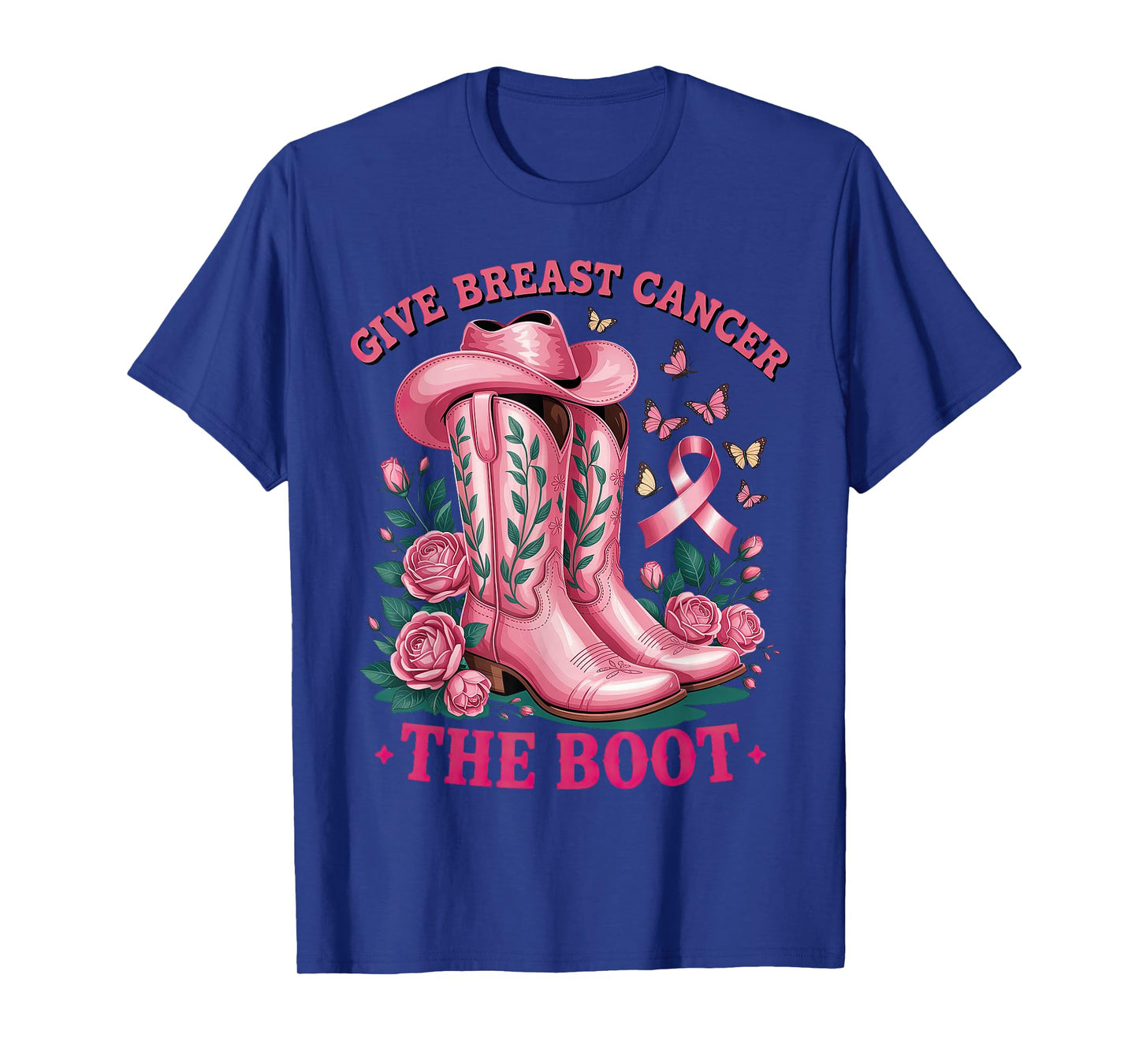 Give Breast Cancer The Boot Cancer Awareness T-Shirt