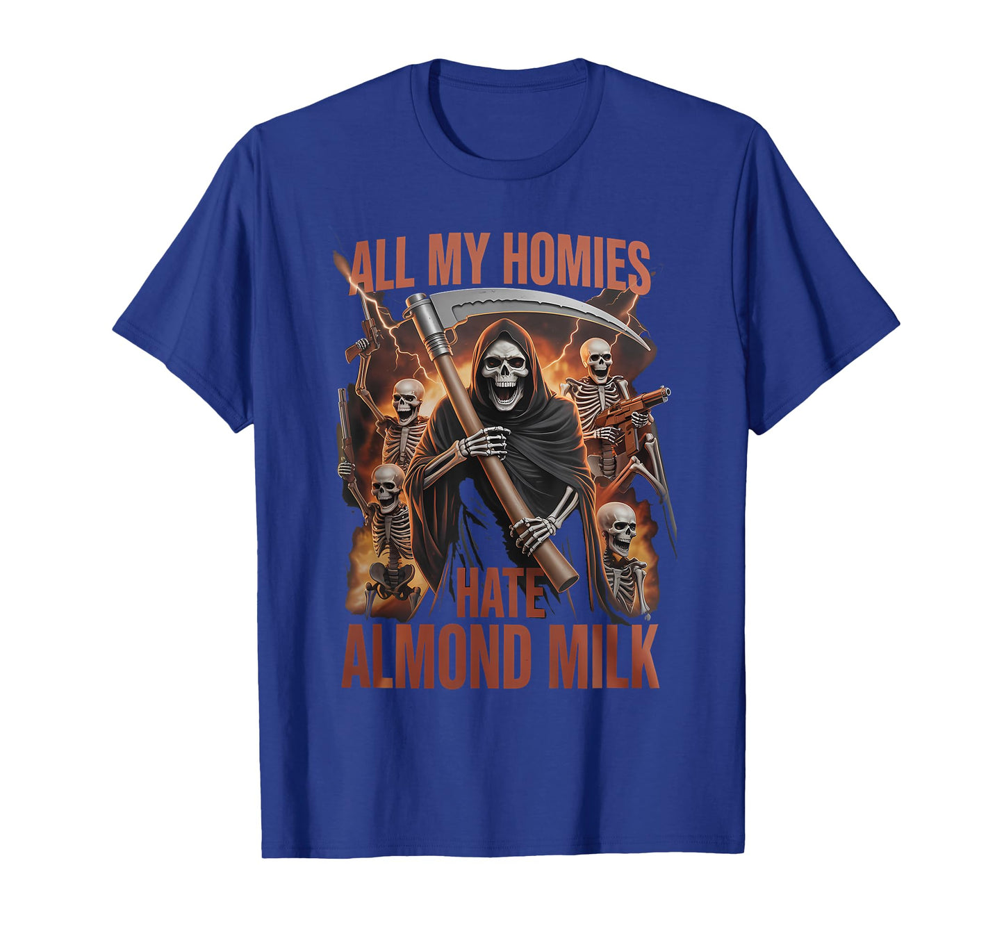 Homies Hate Almond Milk Funny Meme Bootleg Chaotic Unhinged T-Shirt