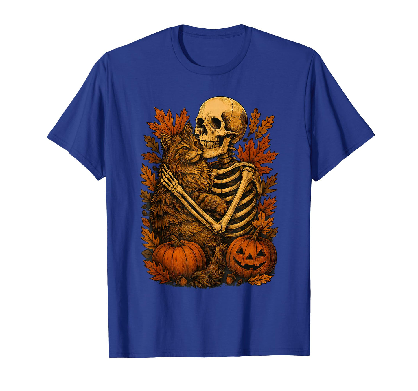 Skeleton Hugging Maine Coon T-Shirt