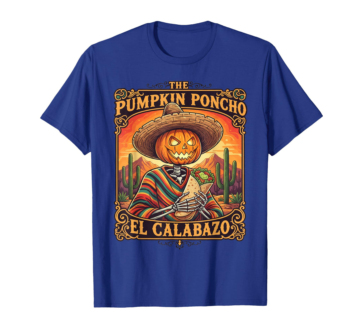 Funny Halloween Tacos Mexican Jack O’ Lantern El Calaboza T-Shirt