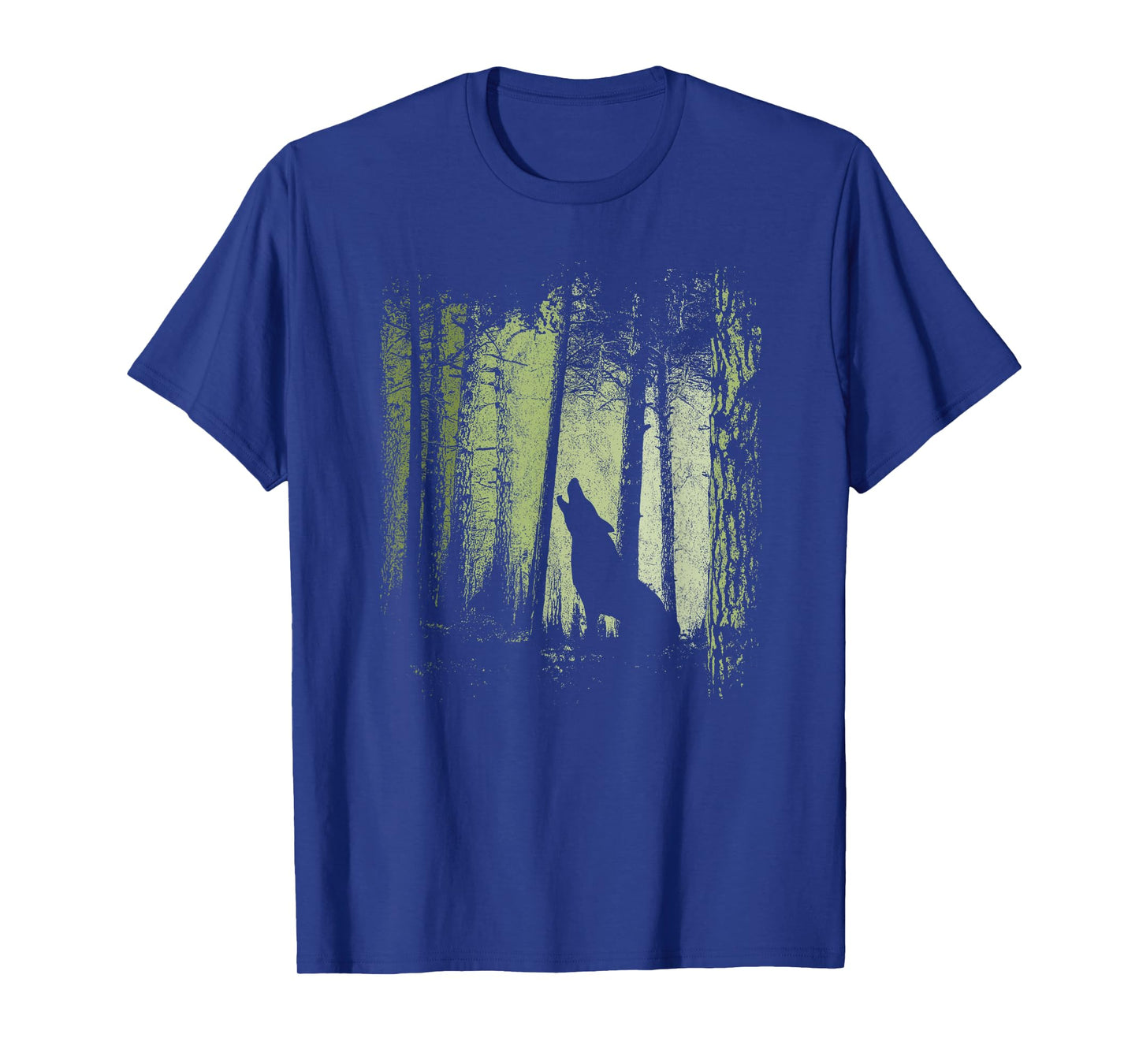 Twilight Forest Romantic Howling Wolf Silhouette T-Shirt