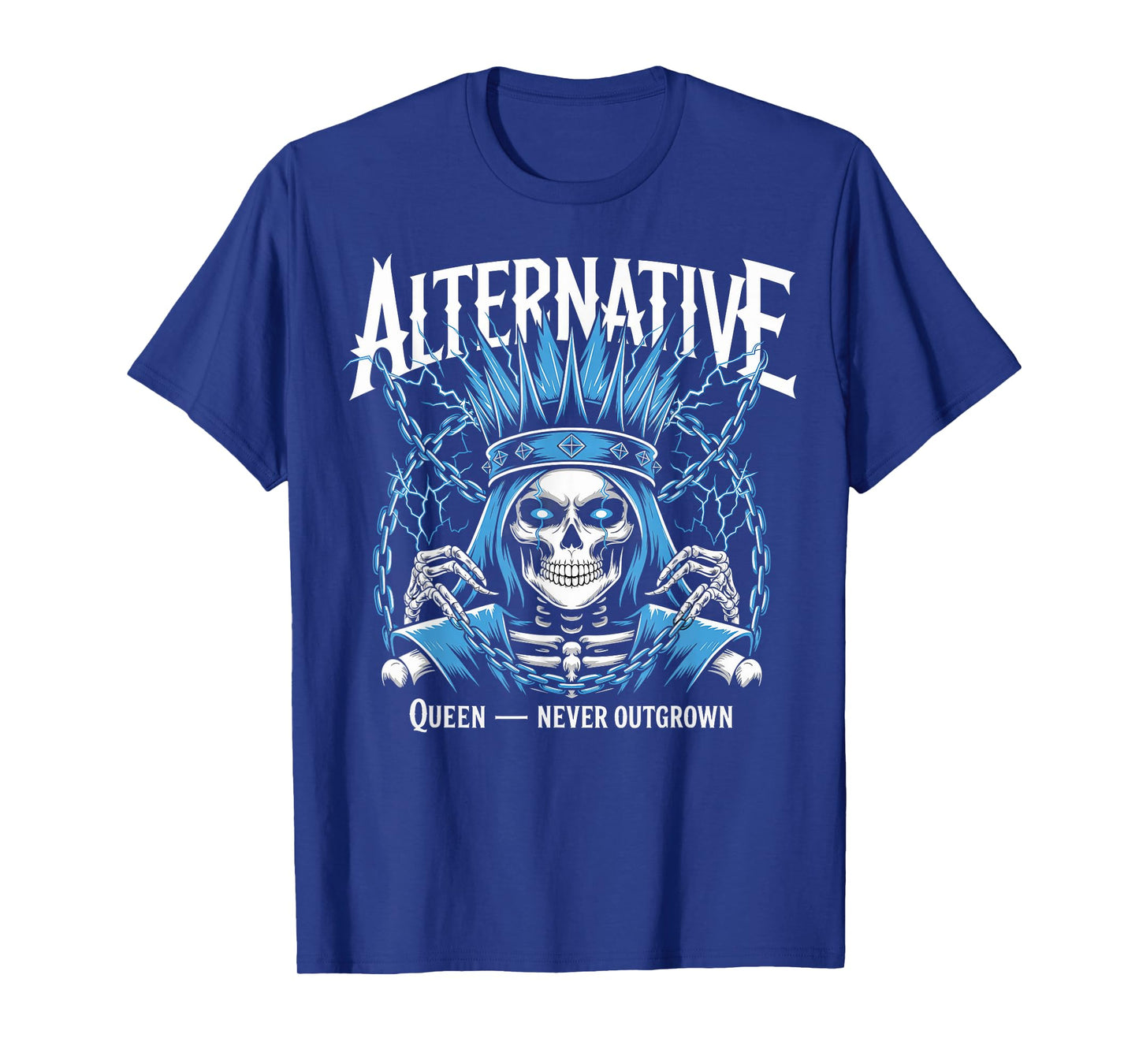 Alternative Queen Never Outgrown Skeleton Art T-Shirt