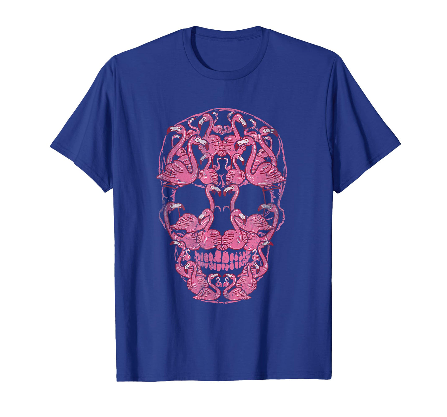 Pink Flamingo Skull Halloween Spooky Breast Cancer Awareness T-Shirt