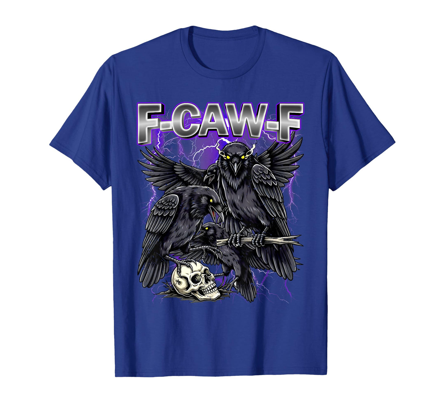 Funny Crow F-CAW-F Graphic Gothic Black Raven Moon Halloween T-Shirt