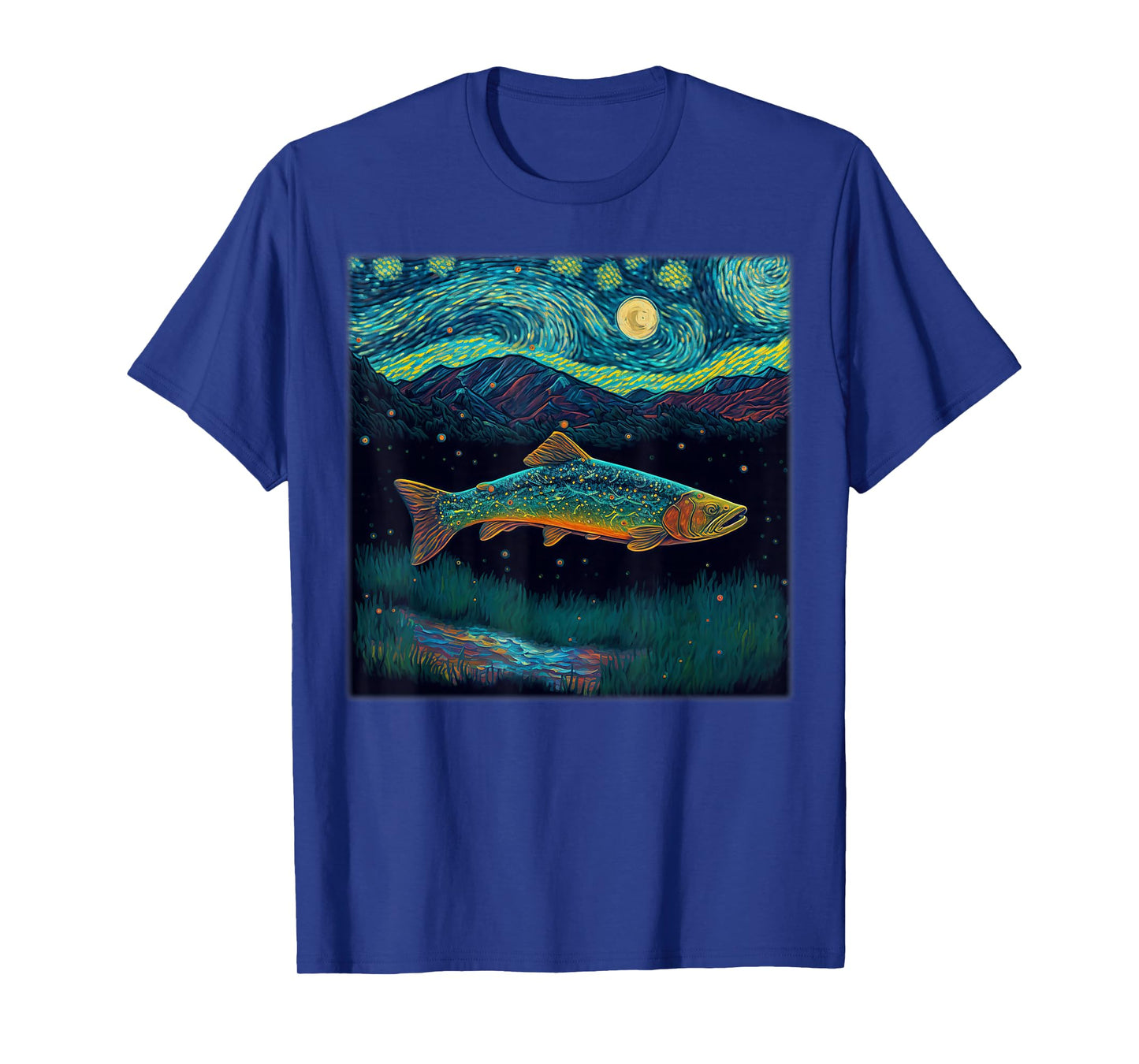 Surrealism Starry Night Brook Trout T-Shirt