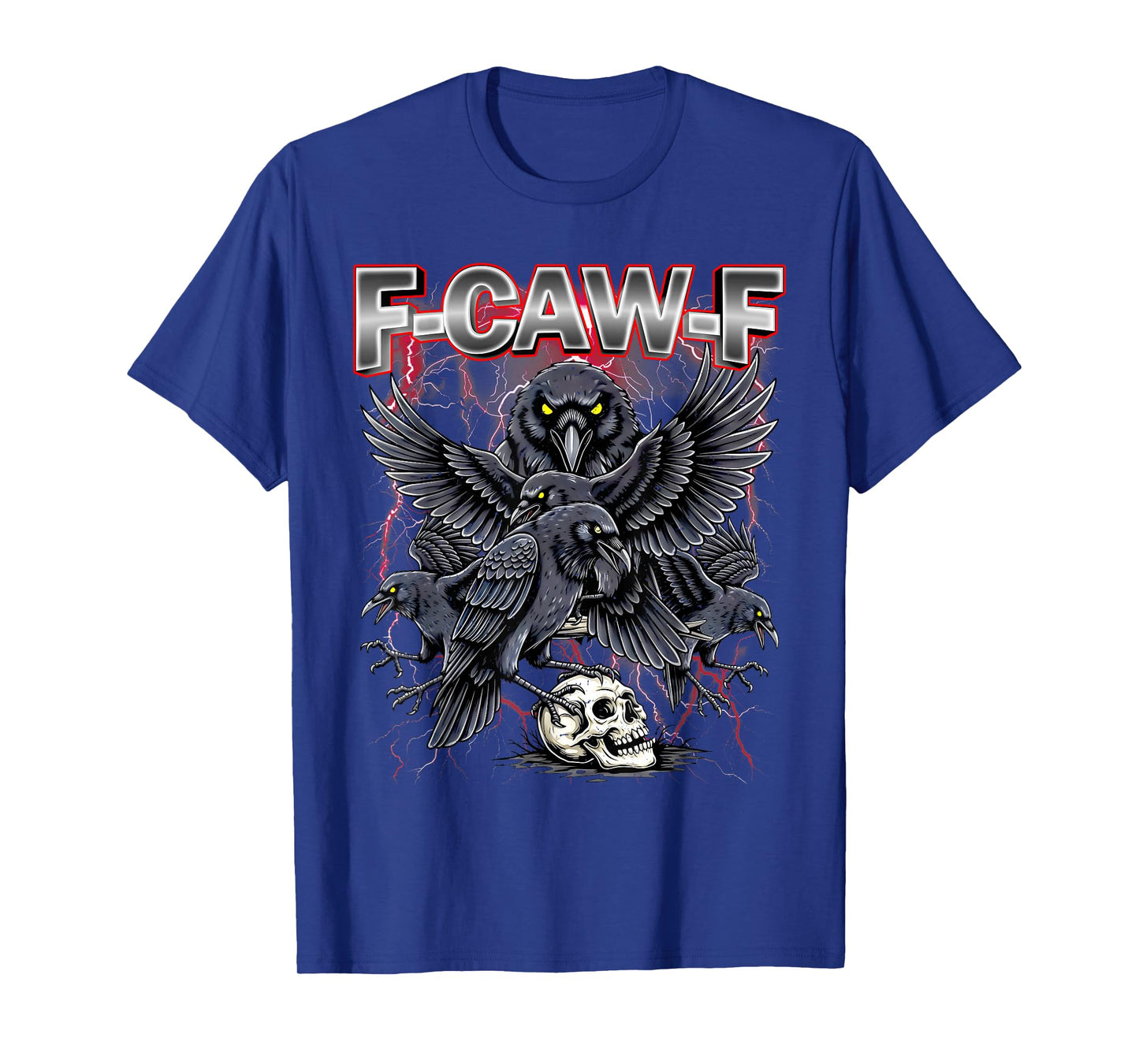 Funny Crow F-CAW-F Graphic Gothic Black Raven Moon Halloween T-Shirt