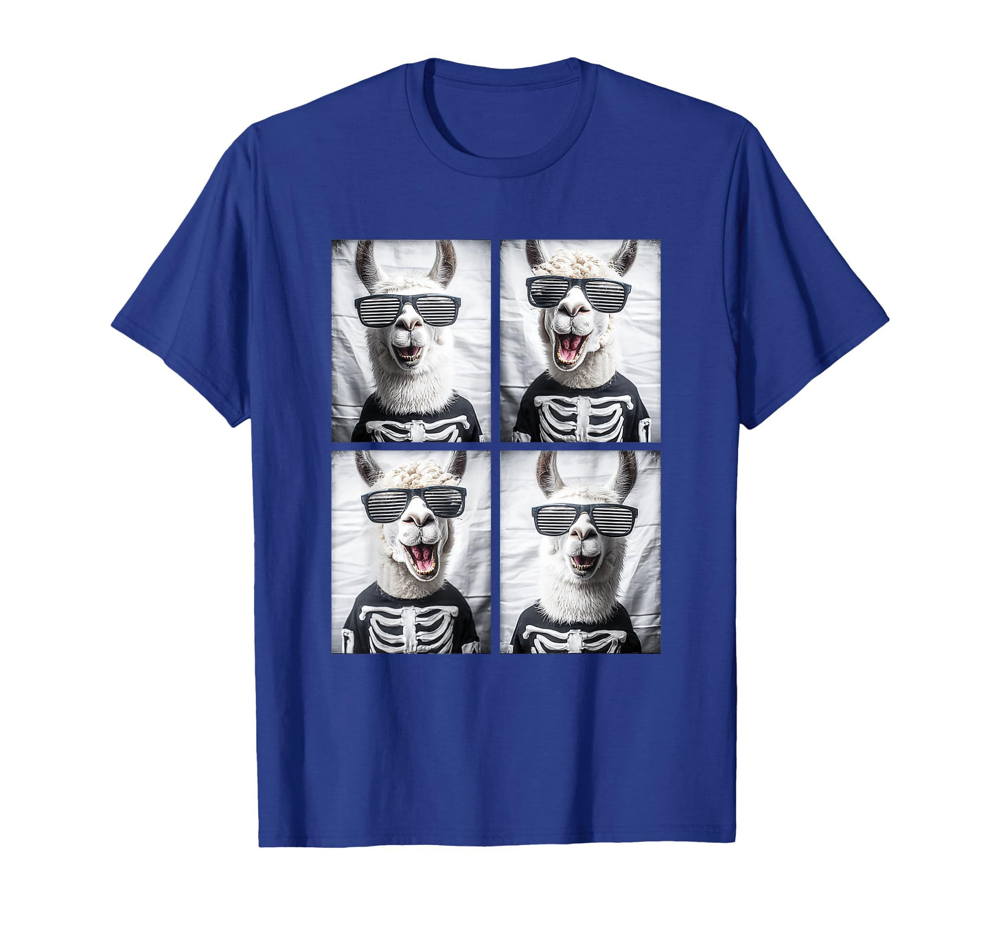 Cute Llamas with Sunglasses Skeleton Costume Funny Halloween T-Shirt