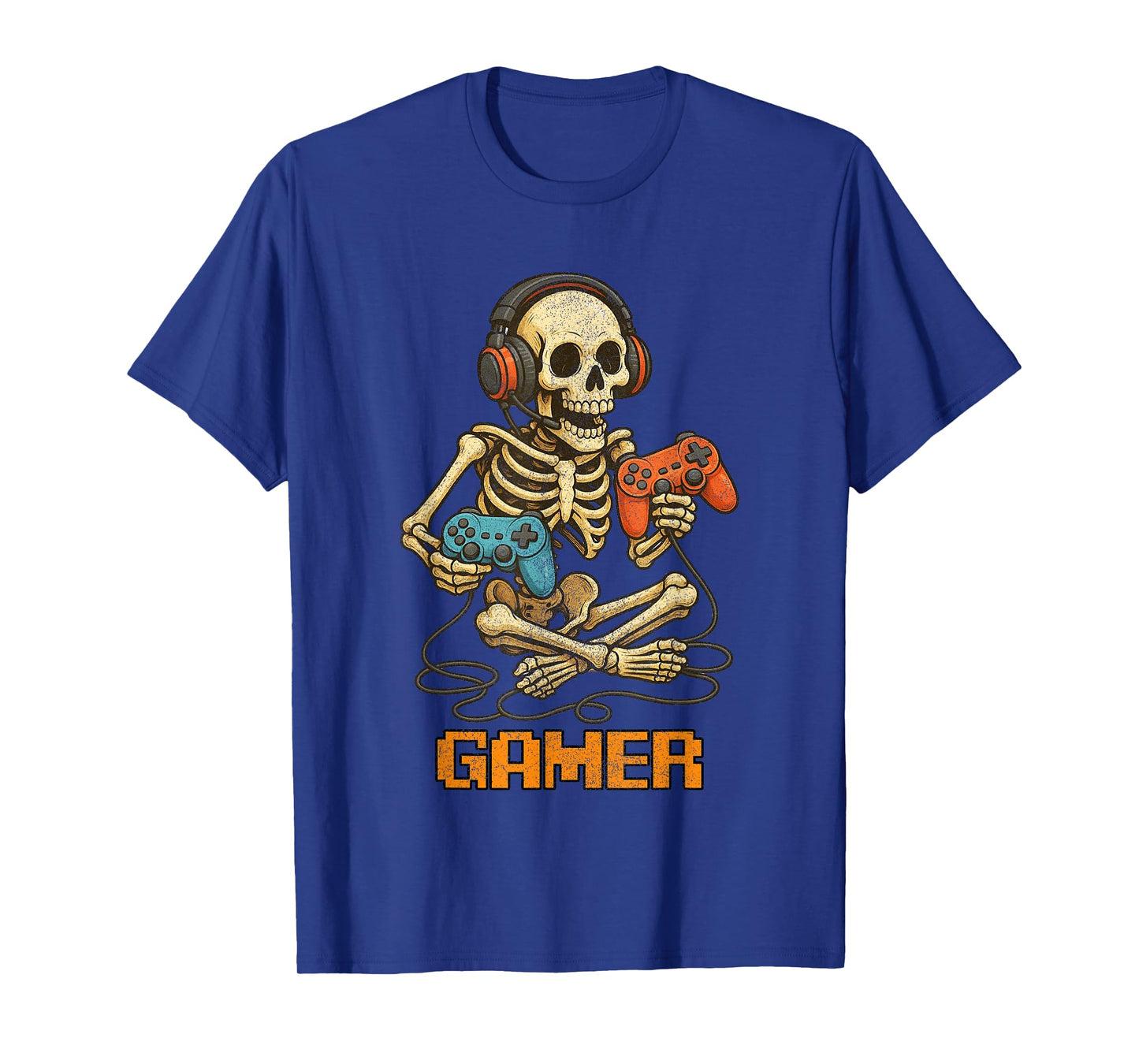 Halloween Skeleton Gamer Video Gaming Funny Skeleton Gaming T-Shirt