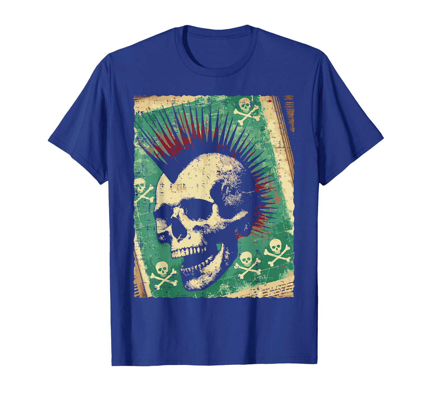 Street Wear Punk Skull Mohawk Vintage Goth Men Women Kids T-Shirt