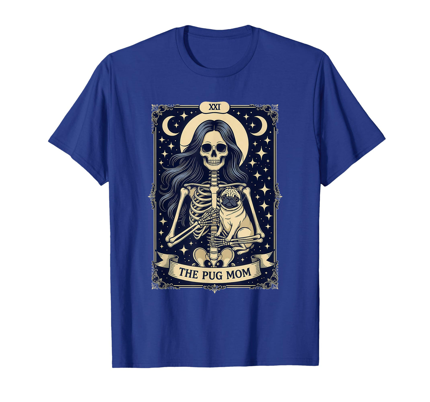 The Pug Mom Gothic Skeleton Tarot Dog Lover T-Shirt