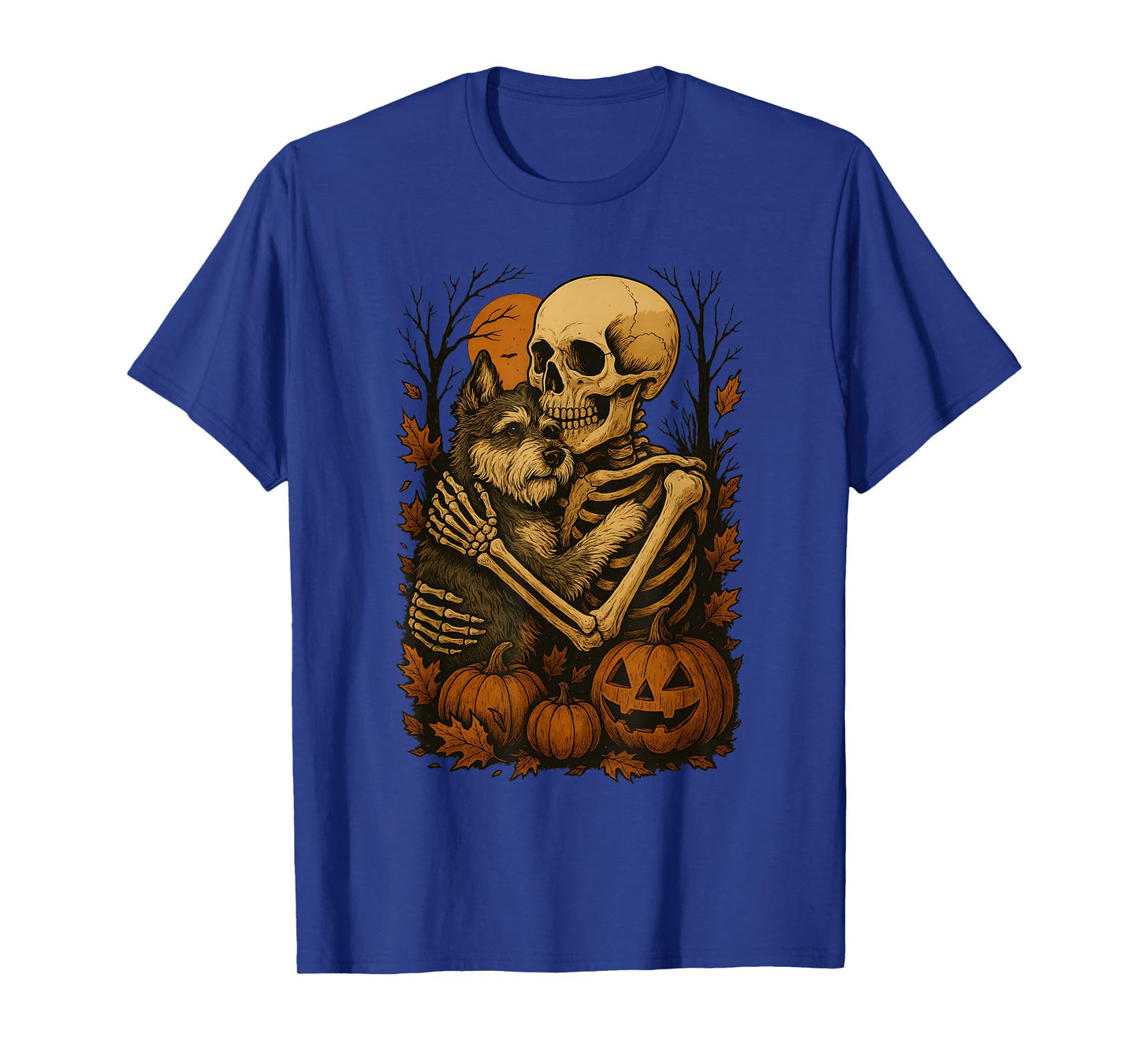 Skeleton Hugging Miniature Schnauzer T-Shirt