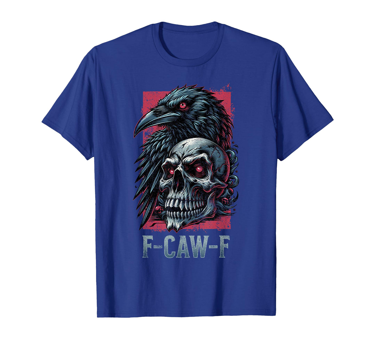 Fun Black Crow F-Caw-F Raven Skull Bird Goth Adult Humor T-Shirt