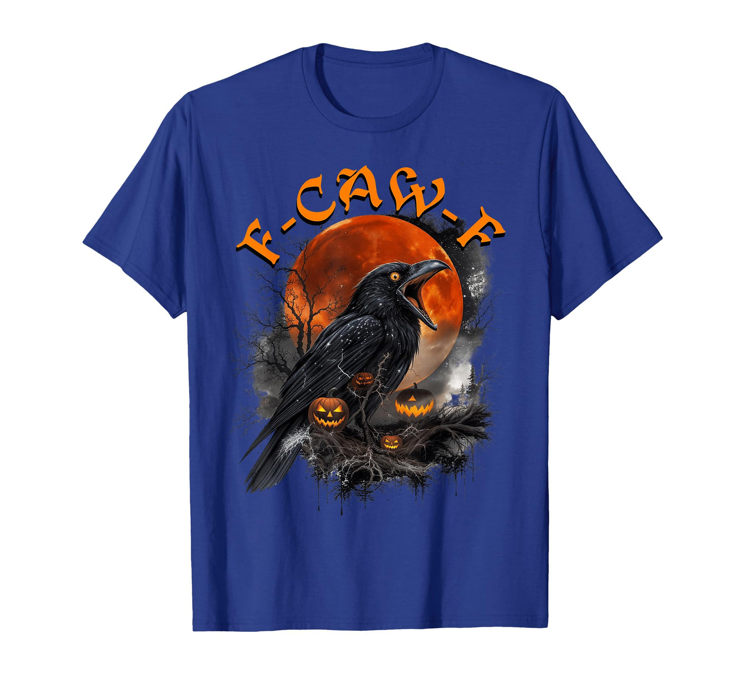 Gothic Halloween Crow F-Caw-F Funny T-Shirt