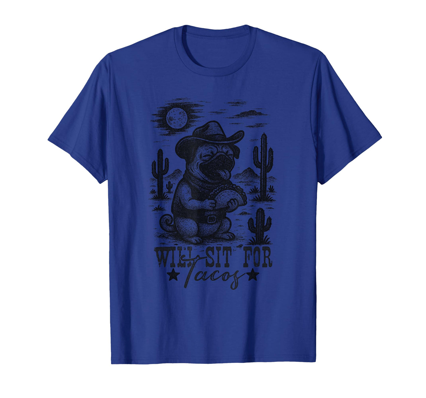 Vintage Taco Pug Mexican Food Fans T-Shirt