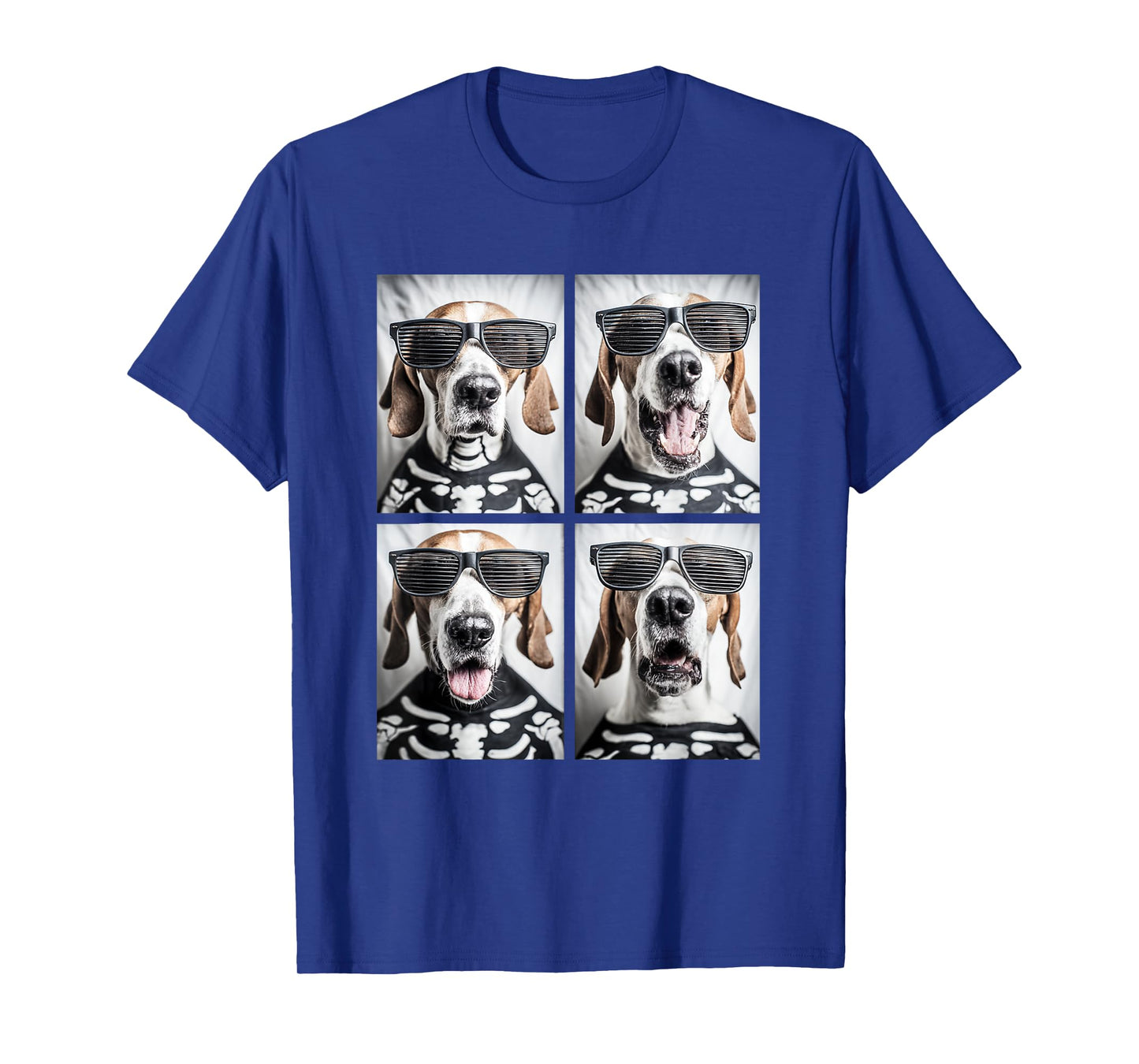 Pointer with Sunglasses Skeleton Costume Funny Halloween Dog T-Shirt