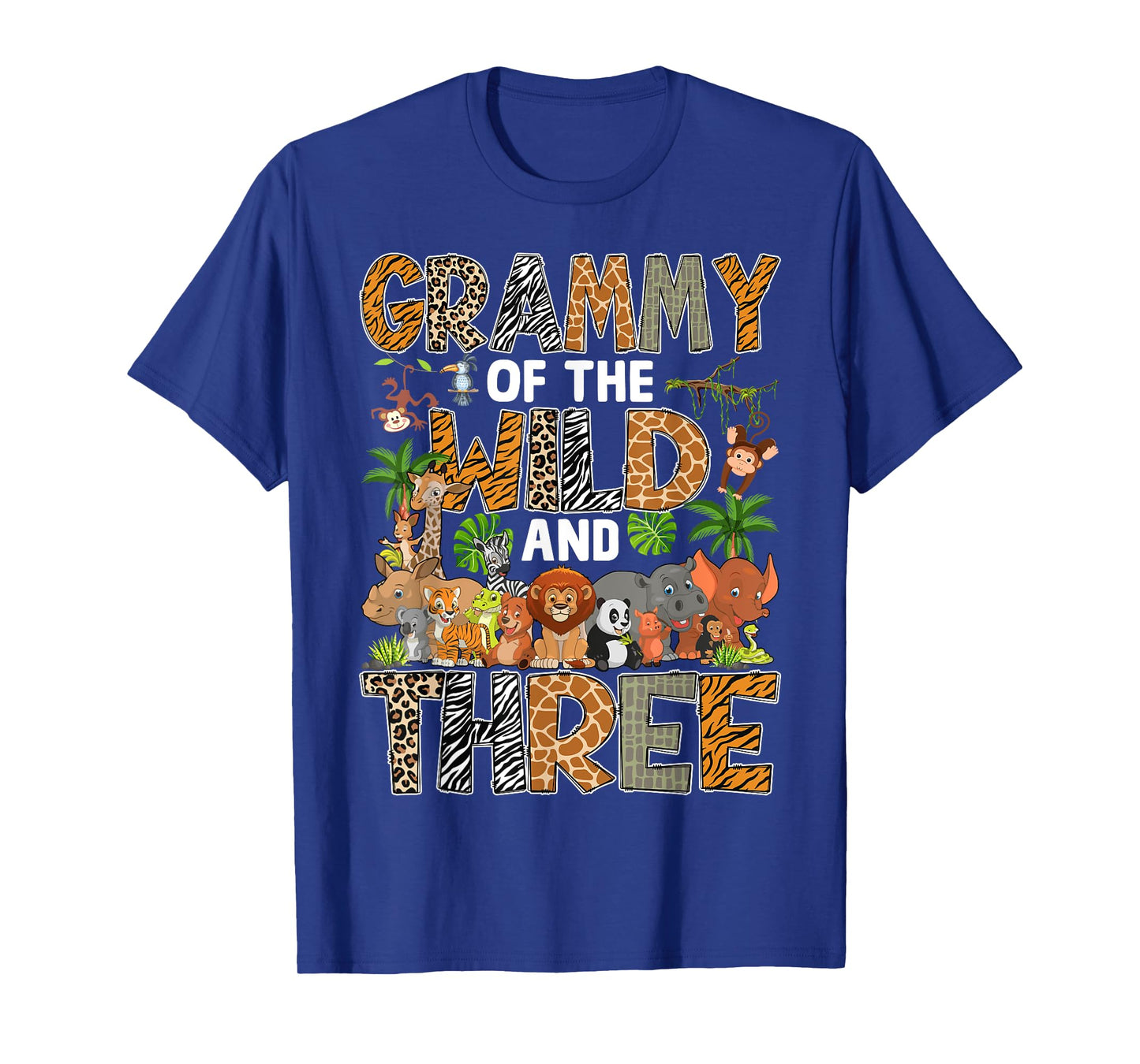 Grammy Of The Wild Three Zoo Birthday Safari Jungle T-Shirt