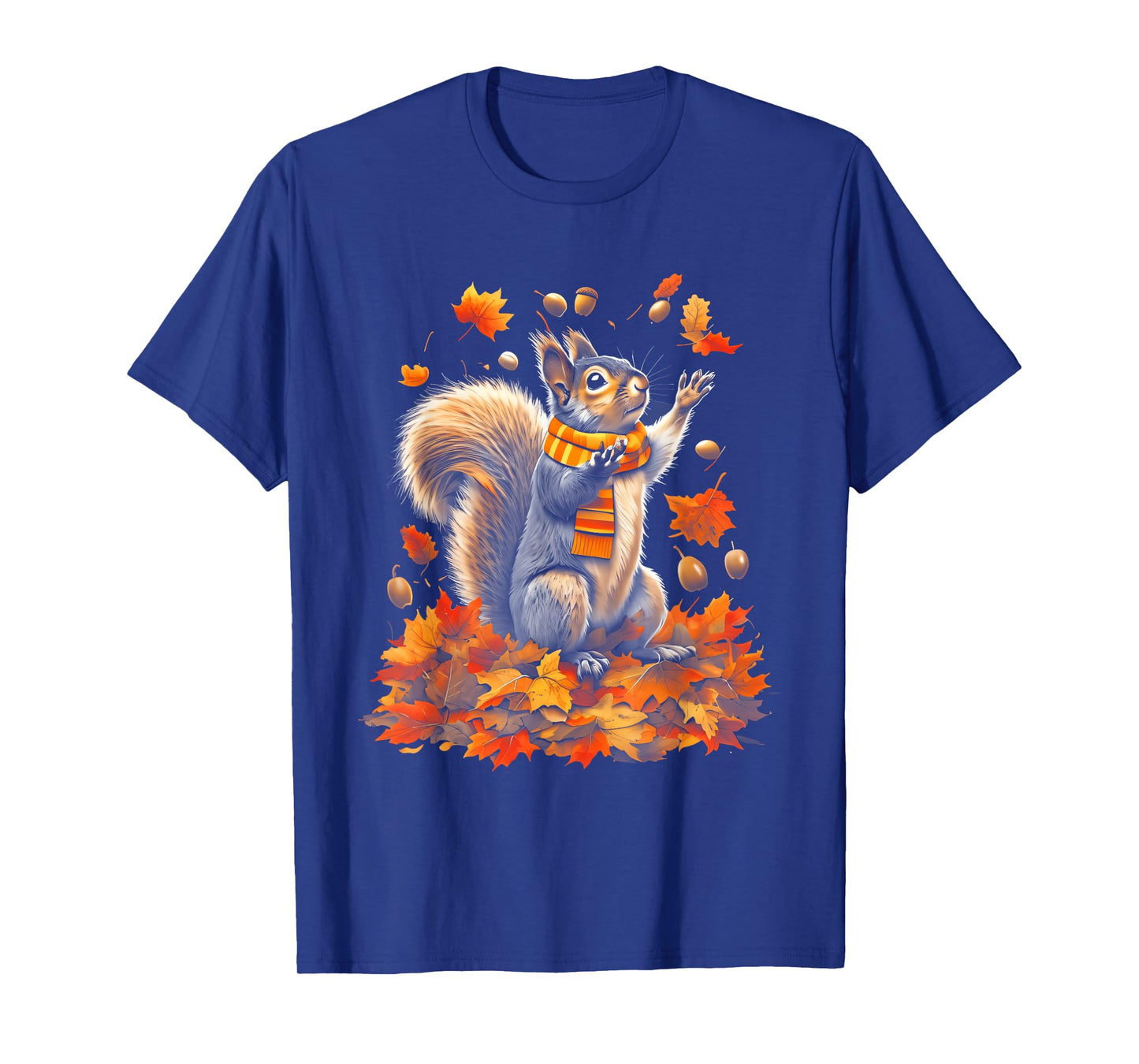 Cute Squirrel With Fall Leaves Autumn Animal Thanksgiving T-Shirt