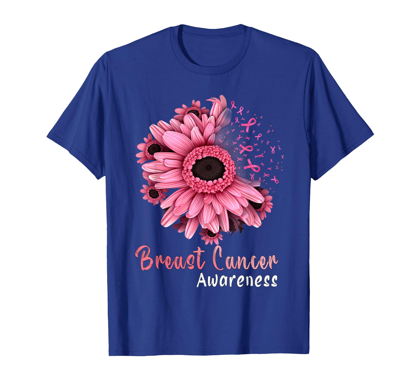 Sunflower Breast Cancer Awareness Pink Ribbon In October T-Shirt