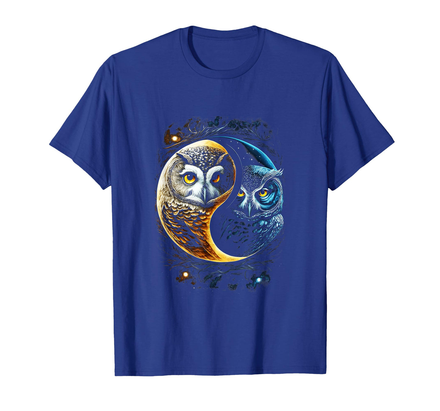 Moon Owl Birds Barn Humorous Yin And Yang Chinese T-Shirt