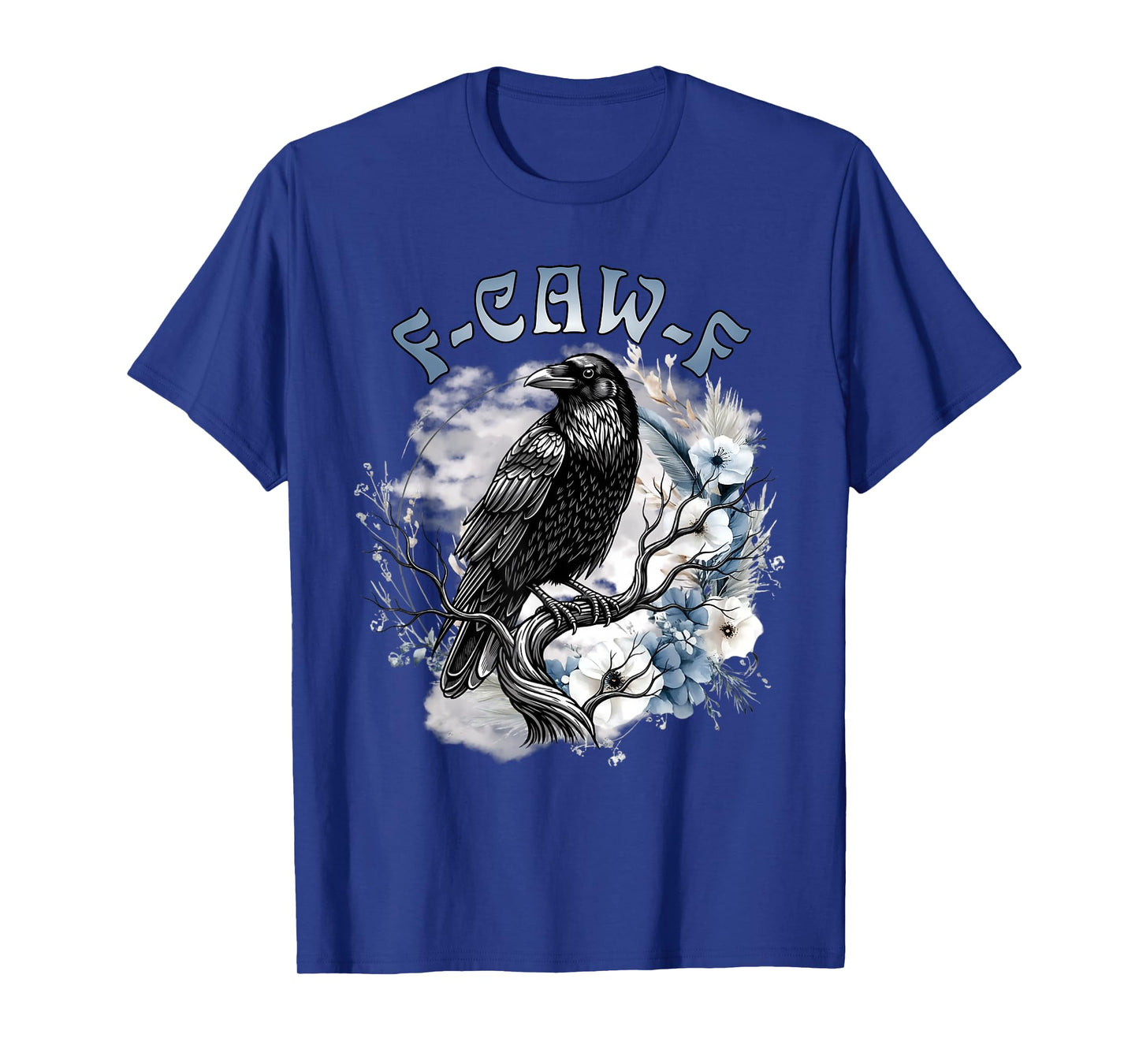 Funny F-CAW-F Black Crow Moon Gothic Adult Humor T-Shirt