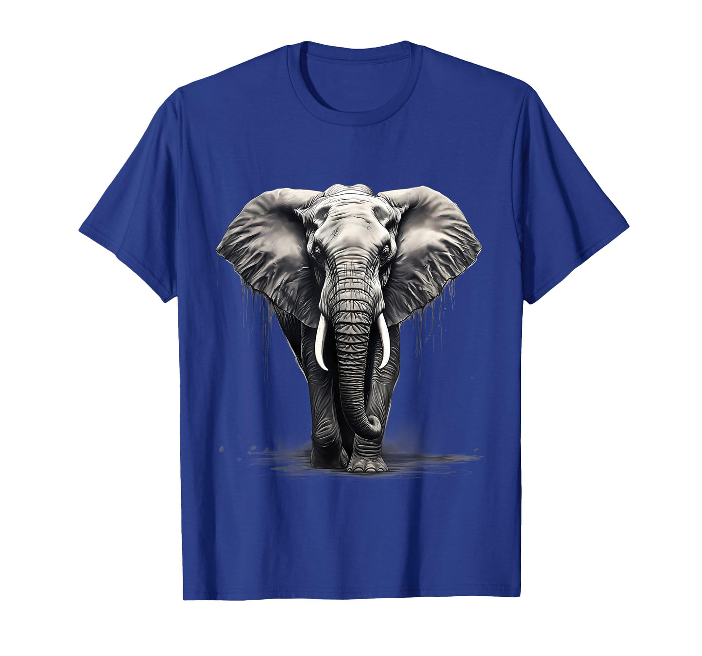 Elephant Animal Art Drawing Wildlife Motif Artwork Safari T-Shirt