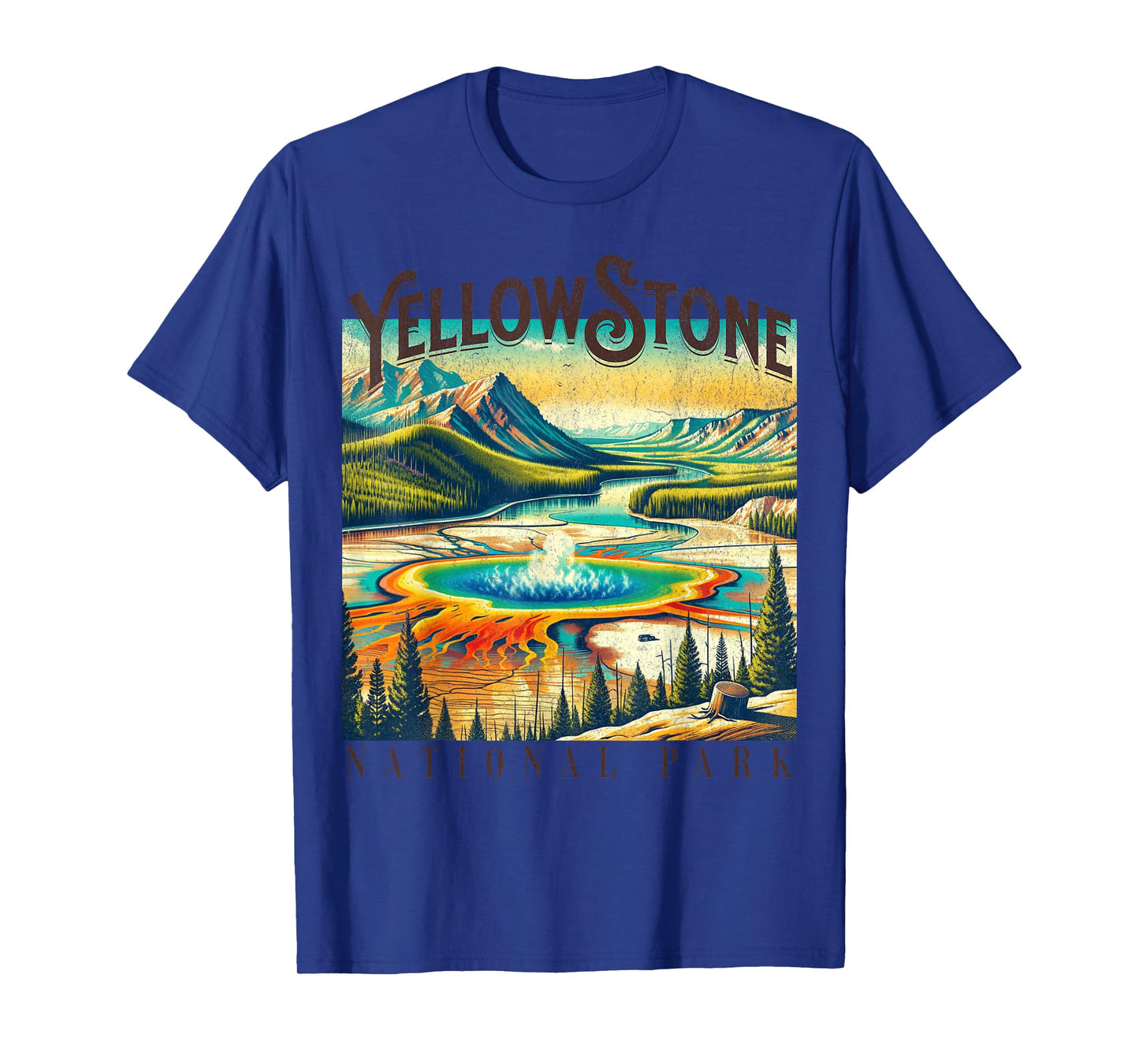 Yellowstone Grand Prismatic Spring Geothermal Vintage T-Shirt