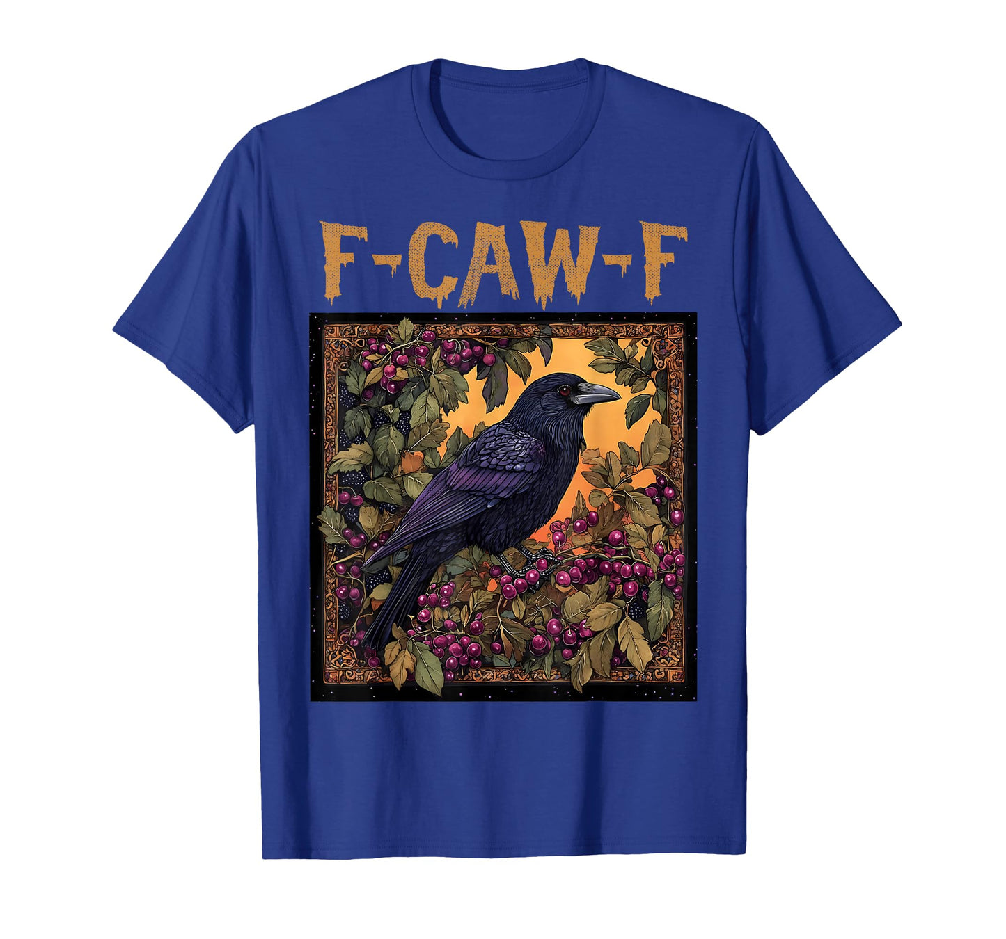 Funny F Caw F Raven Retro Vintage Graphic F-CAW-F Crow Pun T-Shirt