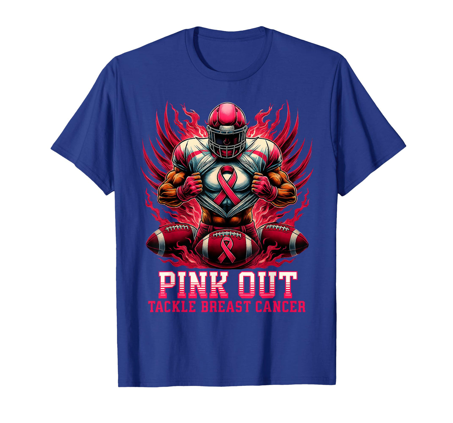 Pink Out Tackle Breast Cancer Awareness American Football T-Shirt
